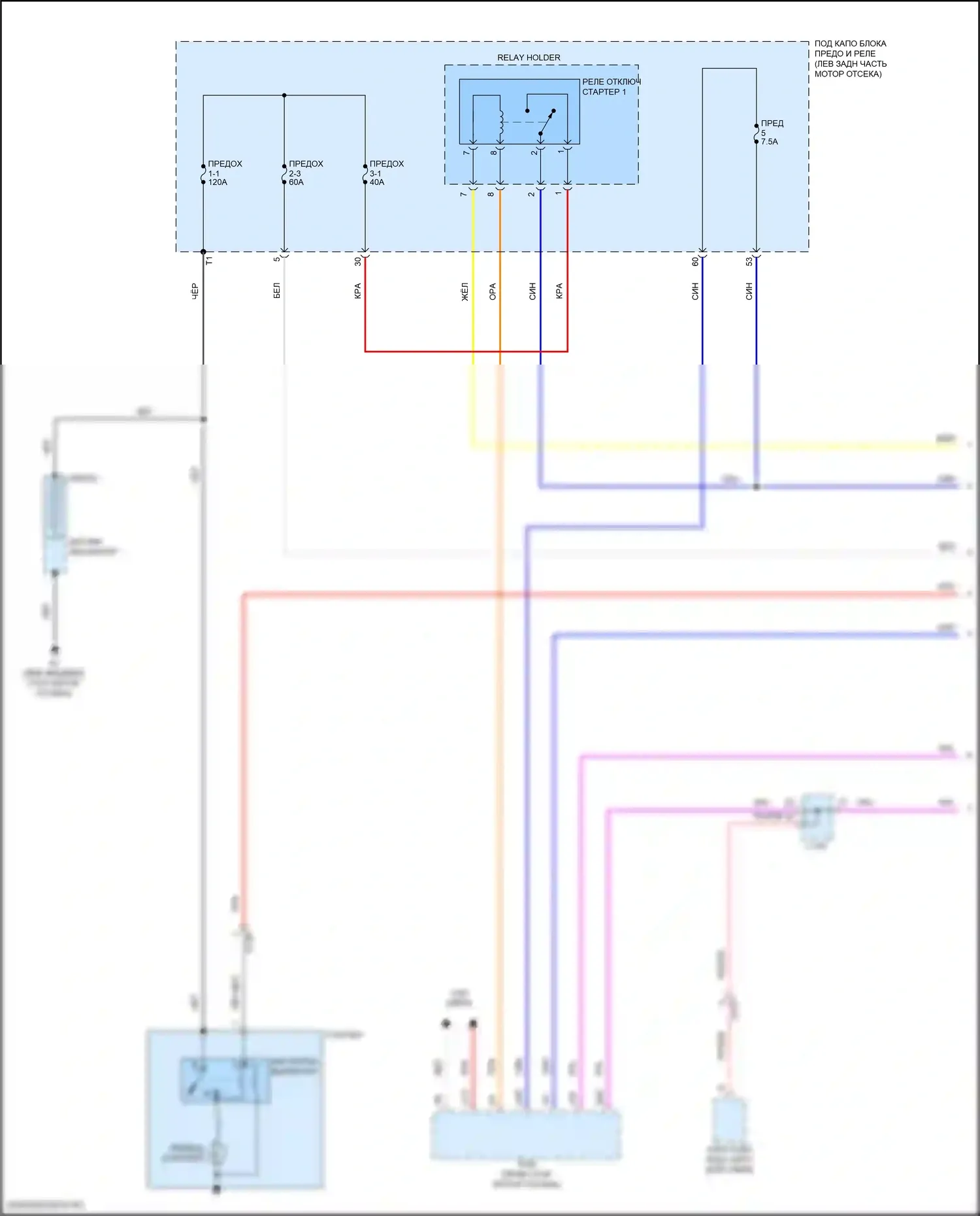 RDX Acura II рестайлинг (2015-2018): Электросхема стартера (1 из 2) 
