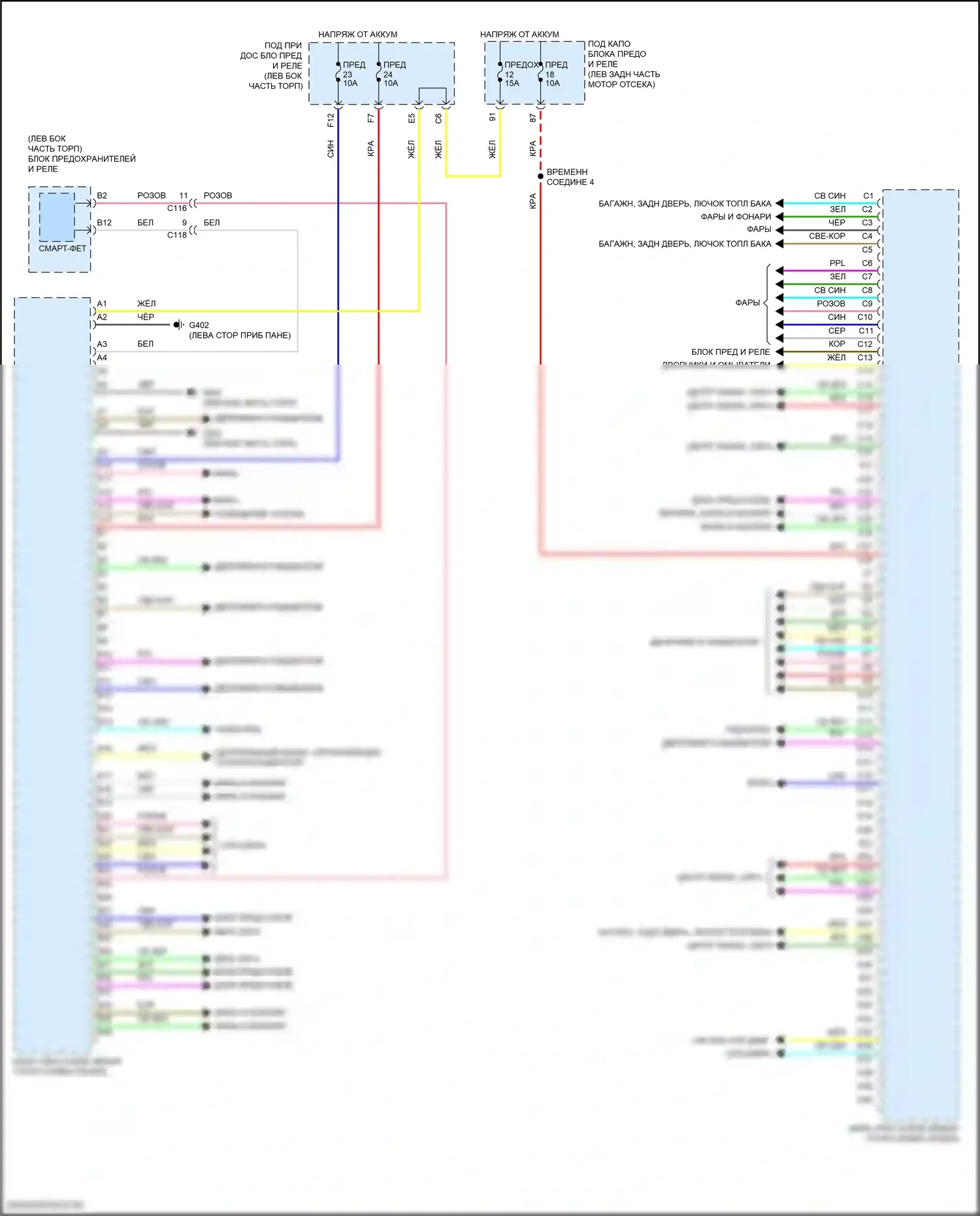 RDX Acura III (2018-2021): Электросхема управления кузовом (1 из 2) 