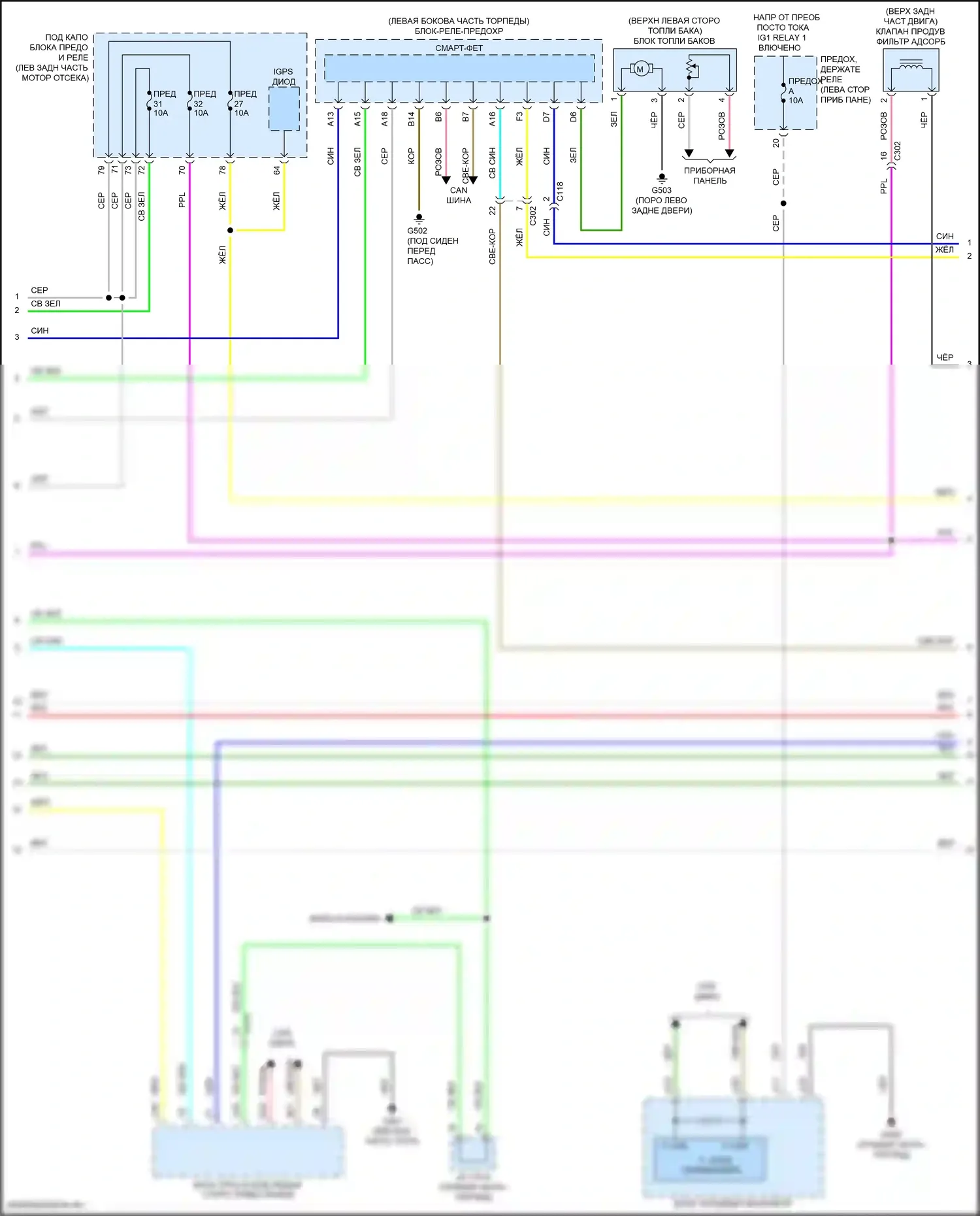 RDX Acura III (2018-2021): Электросхема двигателя 2.0л турбо (2 из 6) 