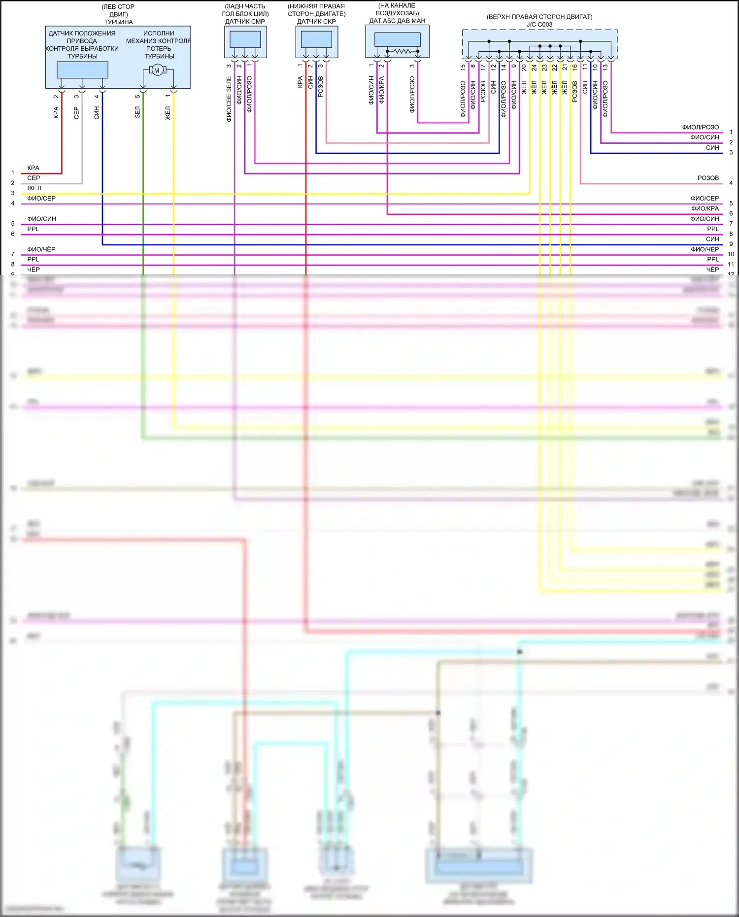 RDX Acura III (2018-2021): Электросхема двигателя 2.0л турбо (4 из 6) 
