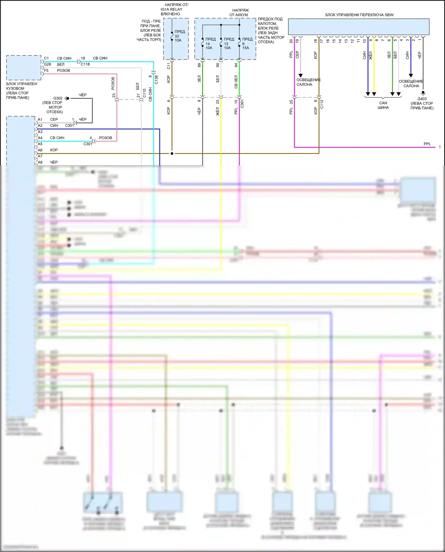 RDX Acura III (2018-2021): Электросхема автоматической коробки передач (1 из 3) 