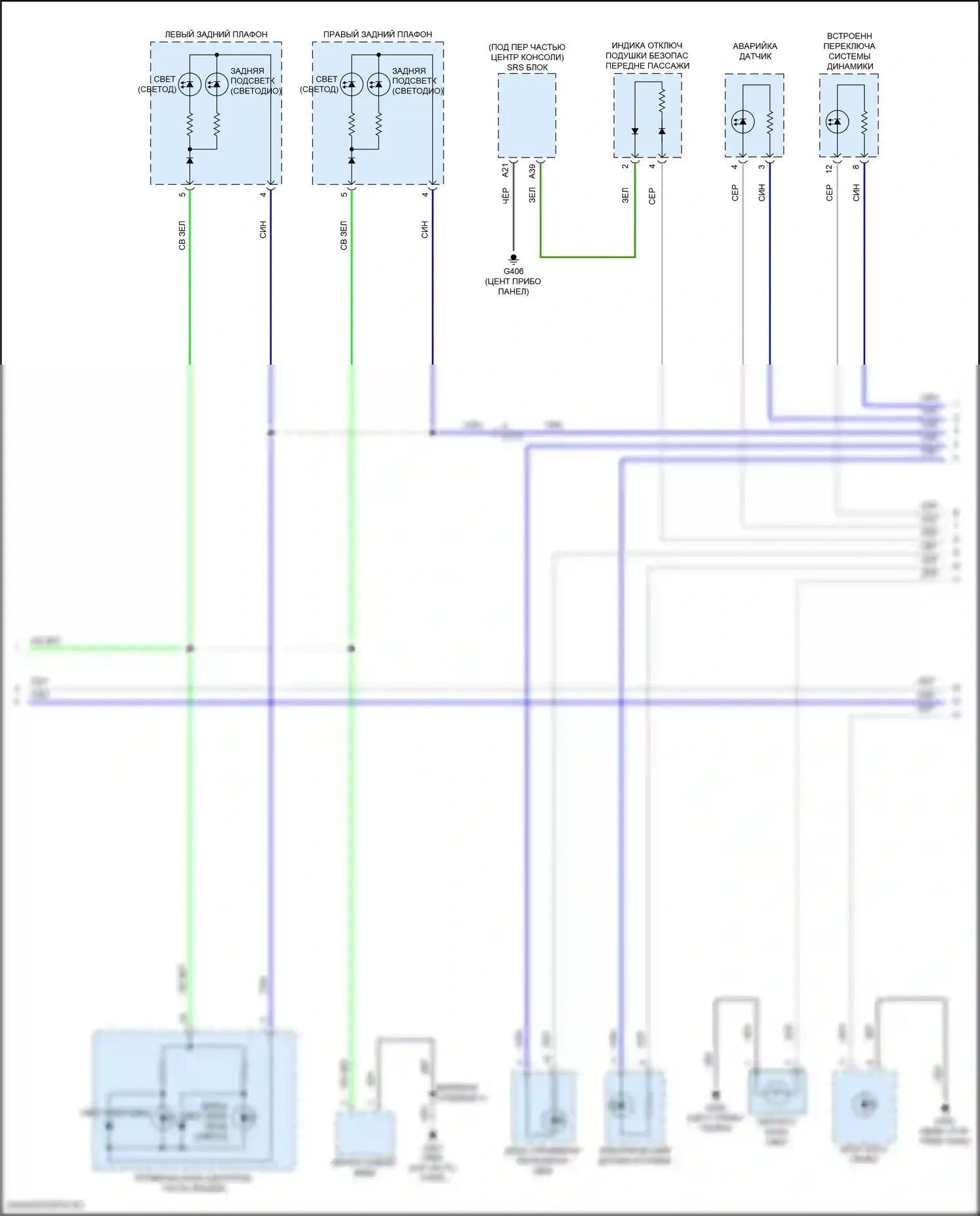 RDX Acura III (2018-2021): Электросхема подсветки приборной панели (2 из 3) 