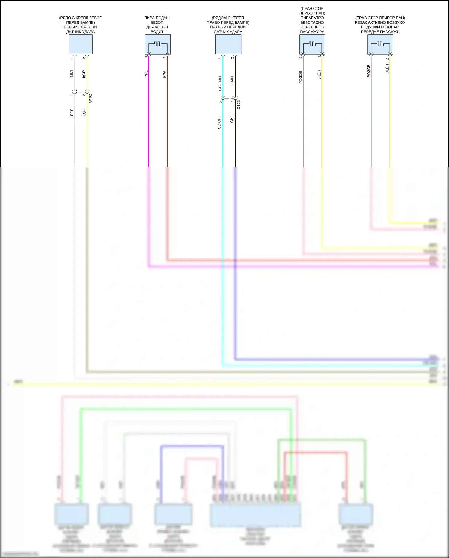 RDX Acura III (2018-2021): Электросхема подушек безопасности (3 из 4) 