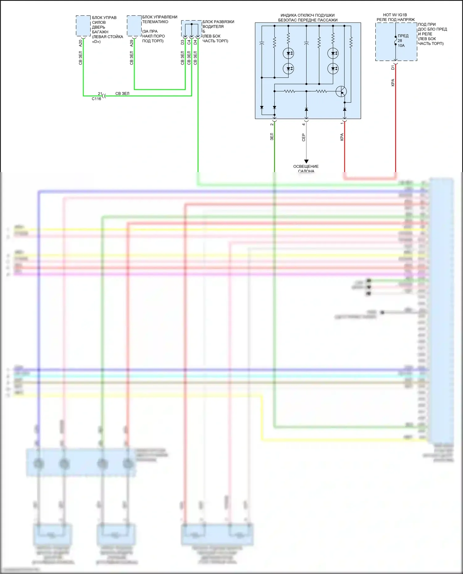 RDX Acura III (2018-2021): Электросхема подушек безопасности (4 из 4) 