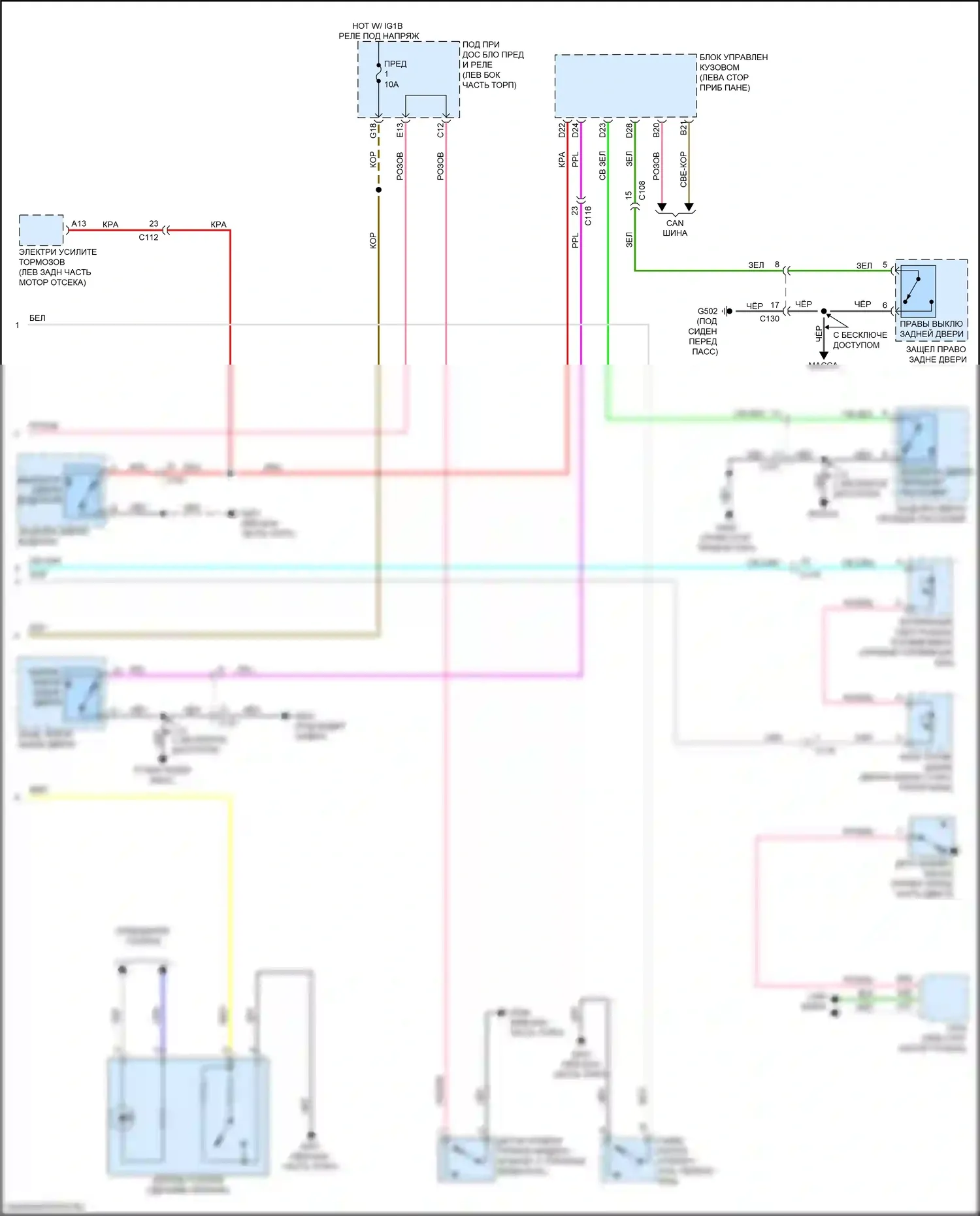RDX Acura III (2018-2021): Электросхема приборной панели (2 из 2) 