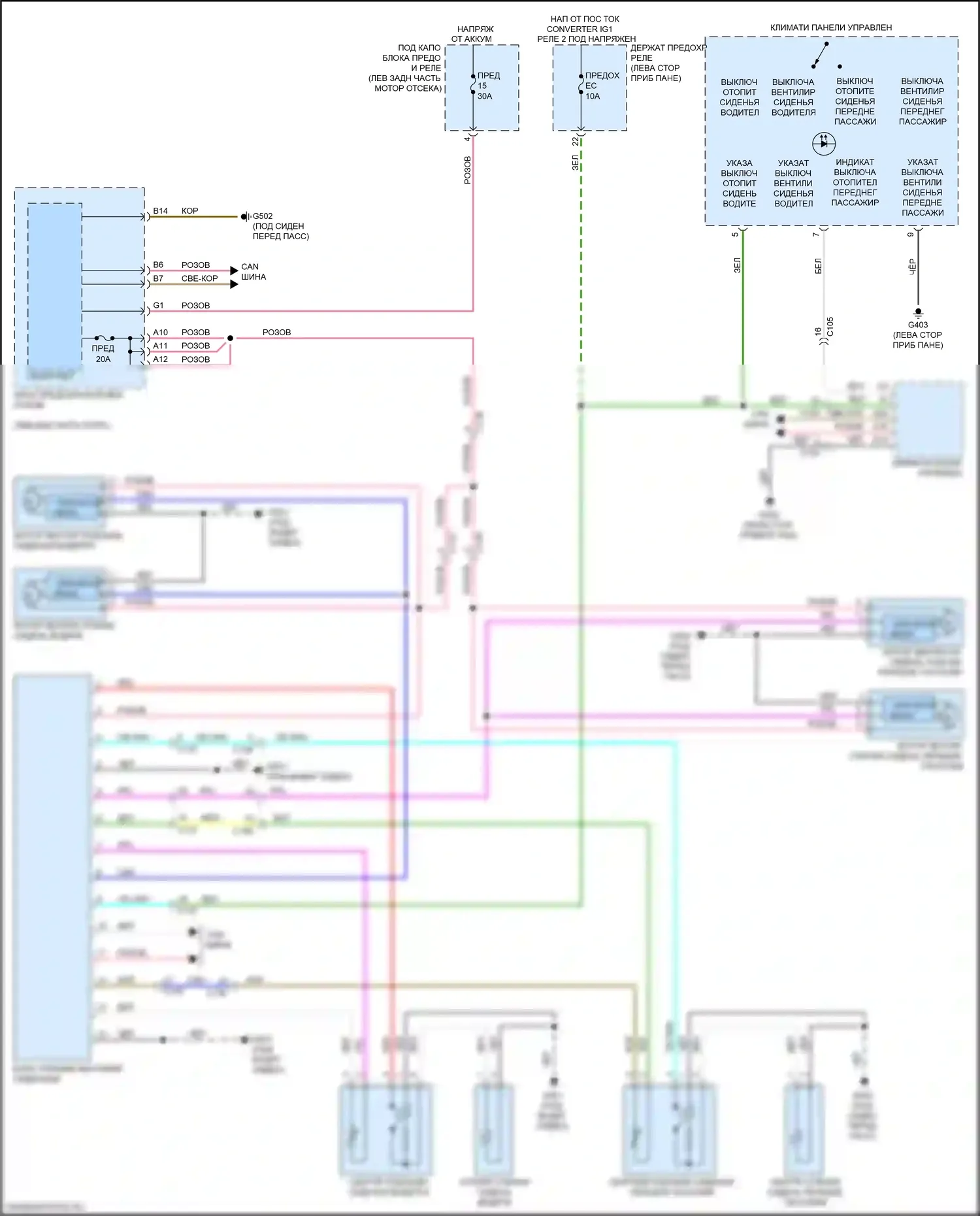 RDX Acura III (2018-2021): Электросхема вентиляции сиденья 