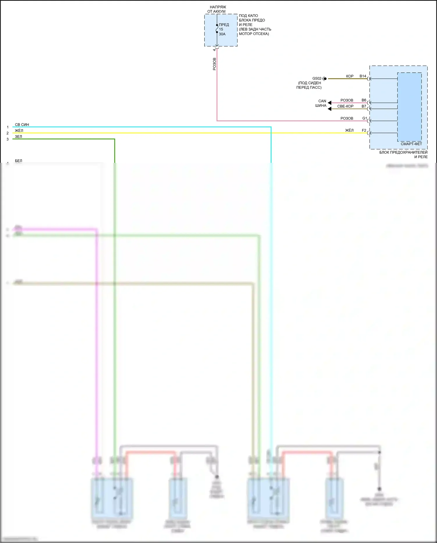 RDX Acura III (2018-2021): Электросхема задних обогреваемых сидений (2 из 2) 