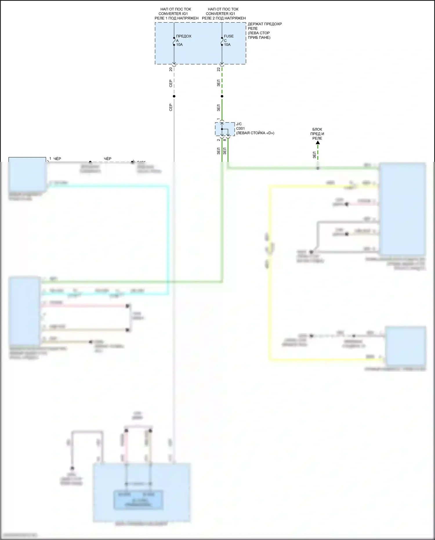 RDX Acura III (2018-2021): Электросхема мониторинга в слепой зоне 