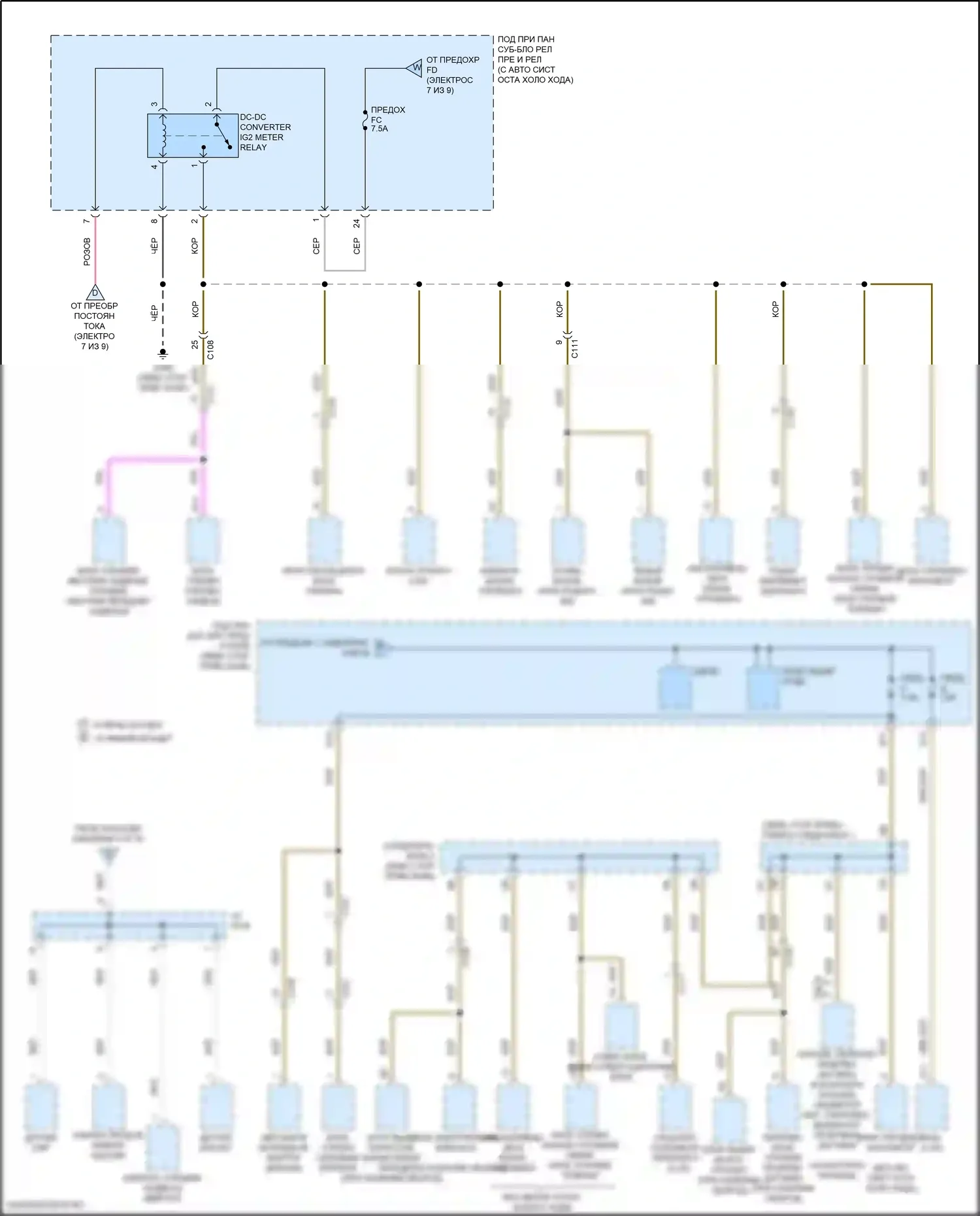 TLX Acura I рестайлинг (2017-2020): Электросхема блока предохранителей реле (6 из 9) 