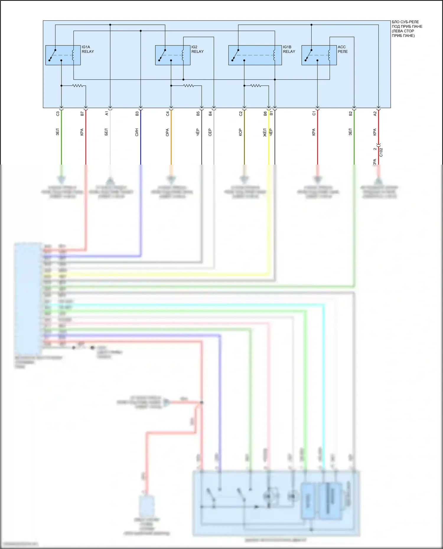 TLX Acura I рестайлинг (2017-2020): Электросхема блока предохранителей реле (9 из 9) 