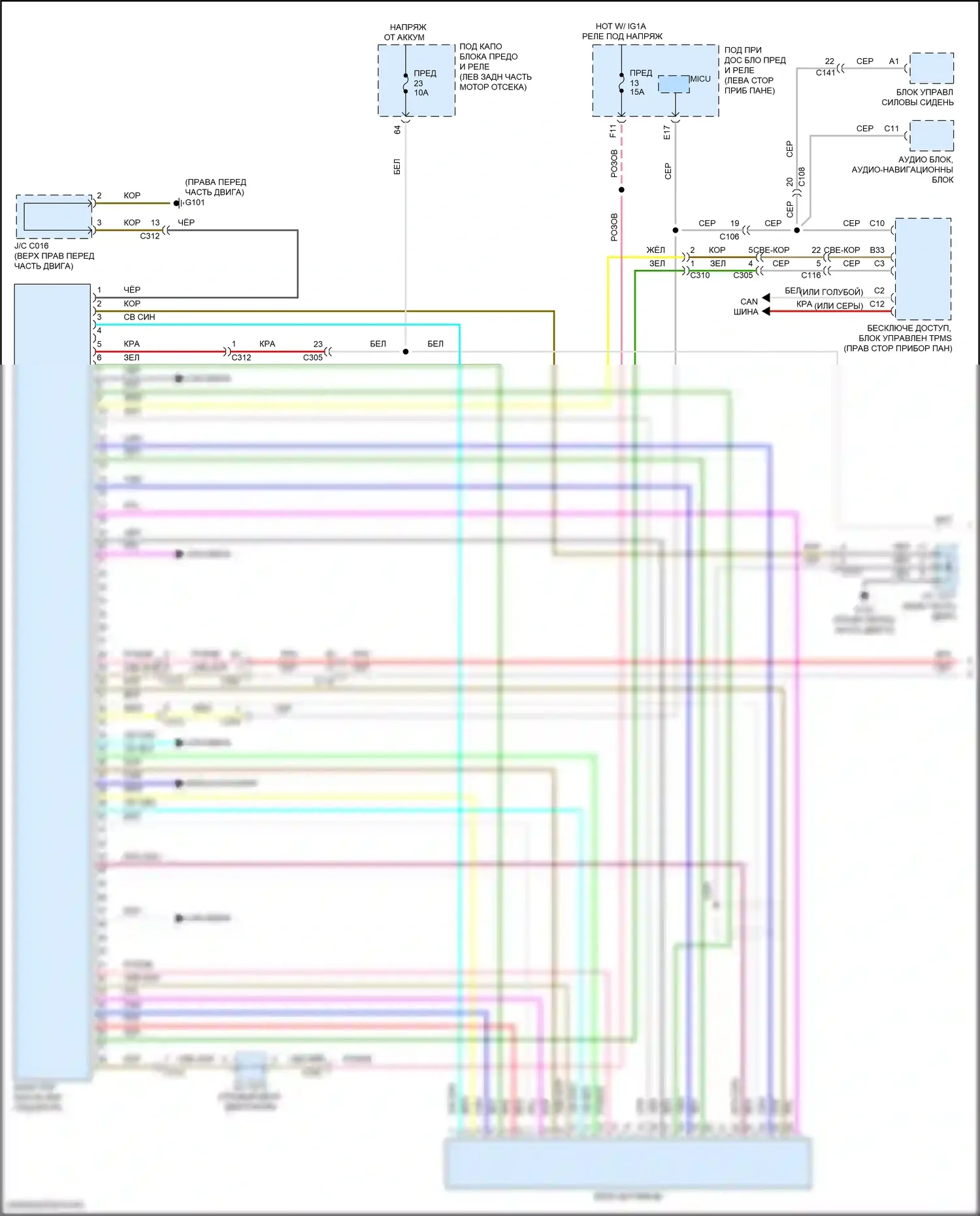 TLX Acura I рестайлинг (2017-2020): 3.5l, электросхема соединений автоматической коробки передач (1 из 2) 