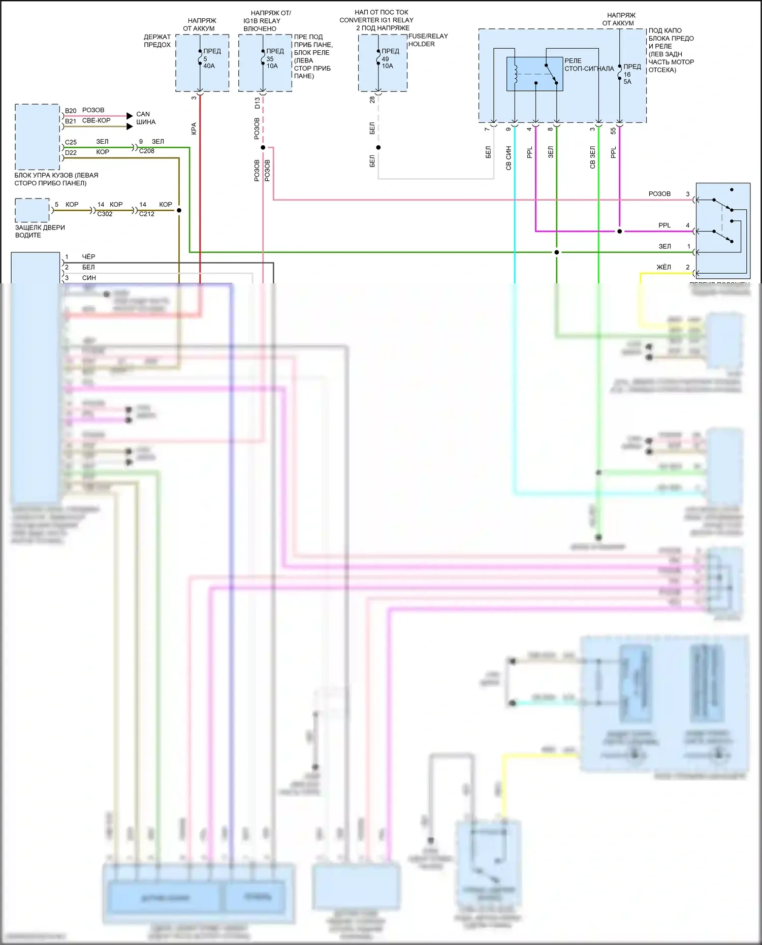 TLX Acura II (2020-2024): Электрическая электросхема сервотормозной системы 