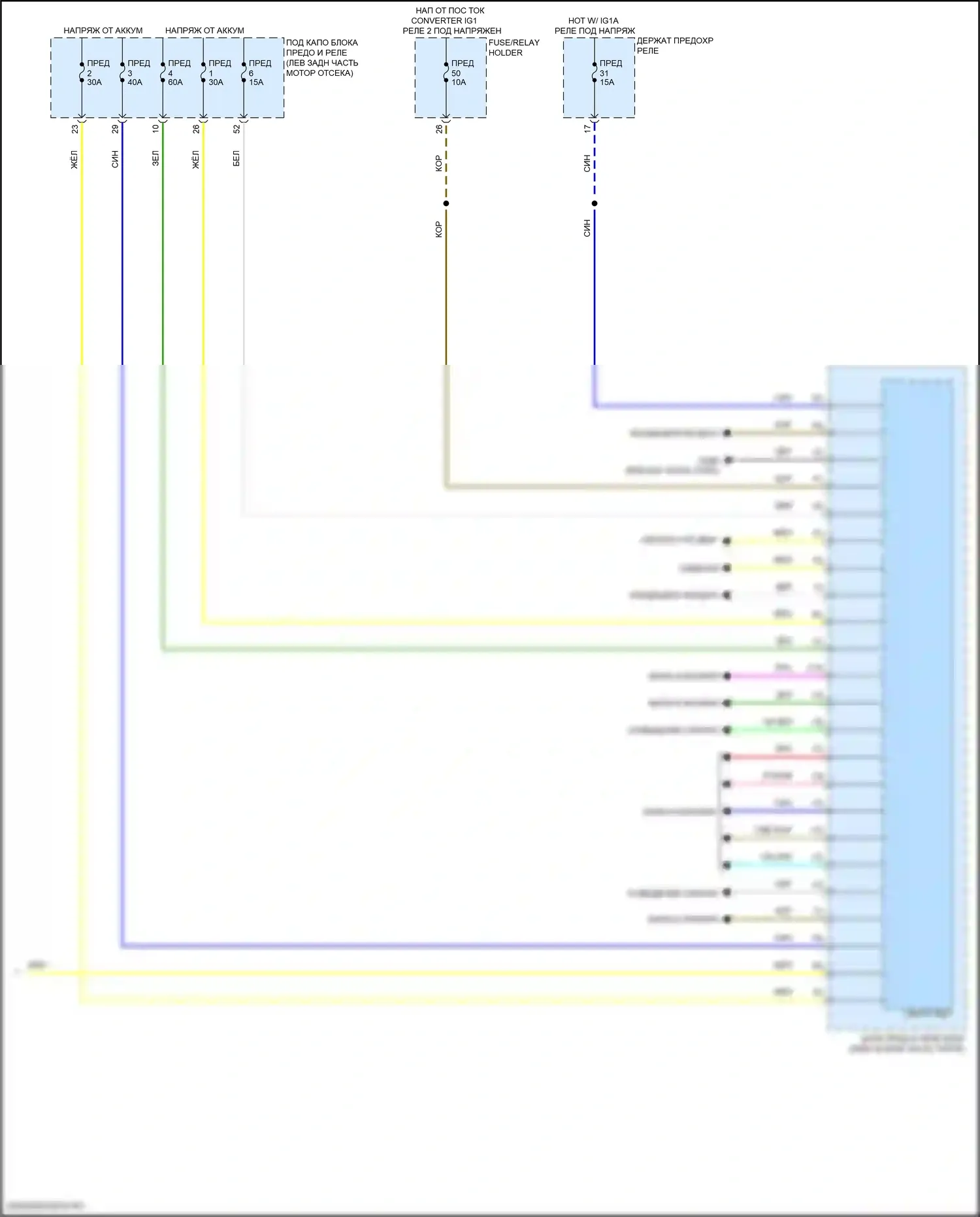 TLX Acura II (2020-2024): Электросхема блока предохранителей и реле (2 из 2) 