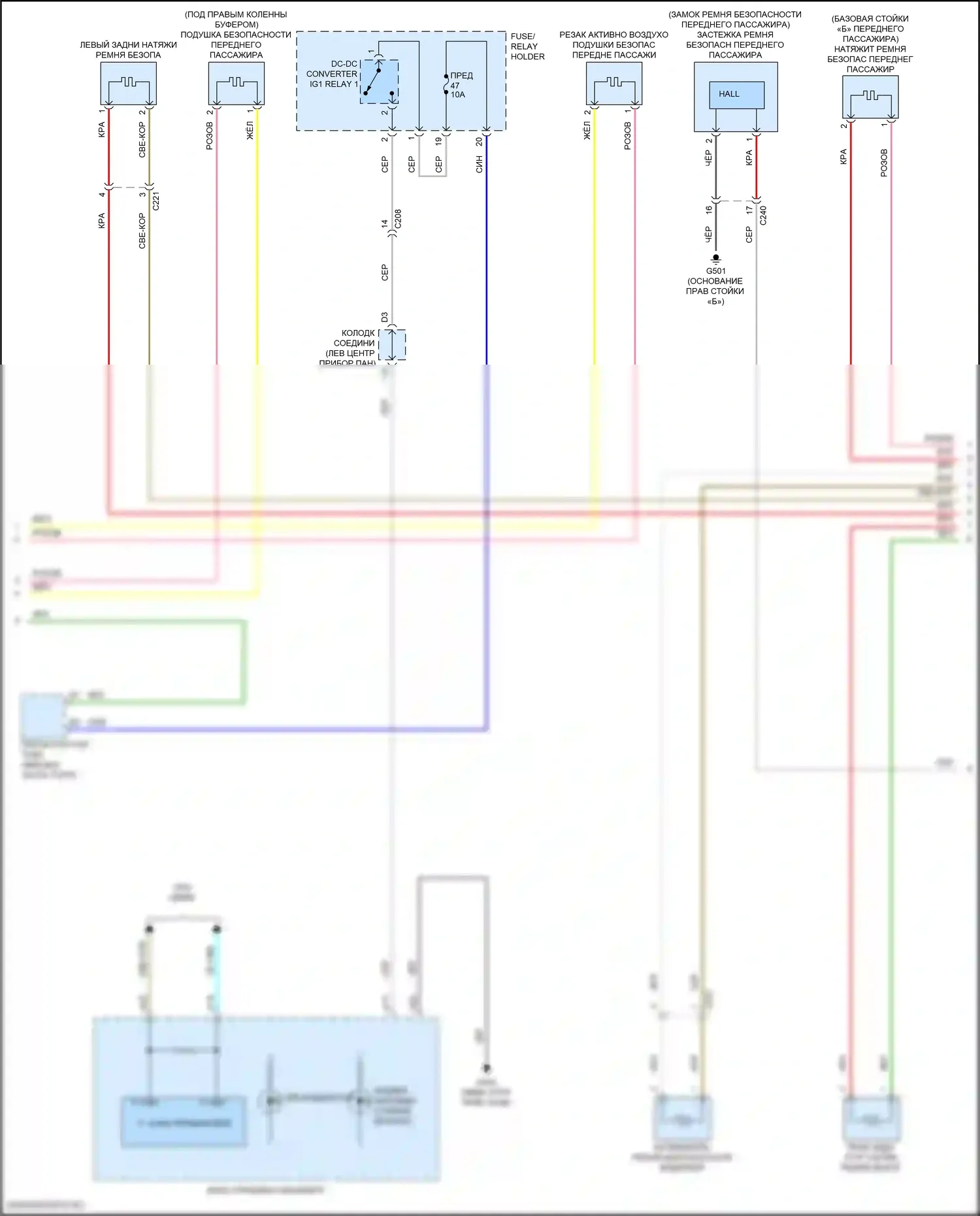 TLX Acura II (2020-2024): Электросхема подушек безопасности (2 из 3) 