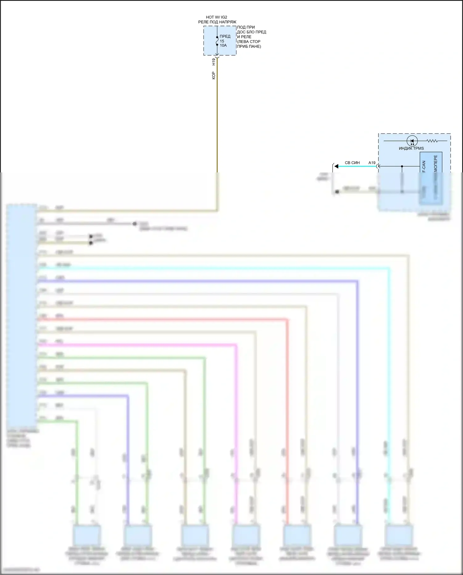 TLX Acura II (2020-2024): Электросхема контроля давления в шинах 