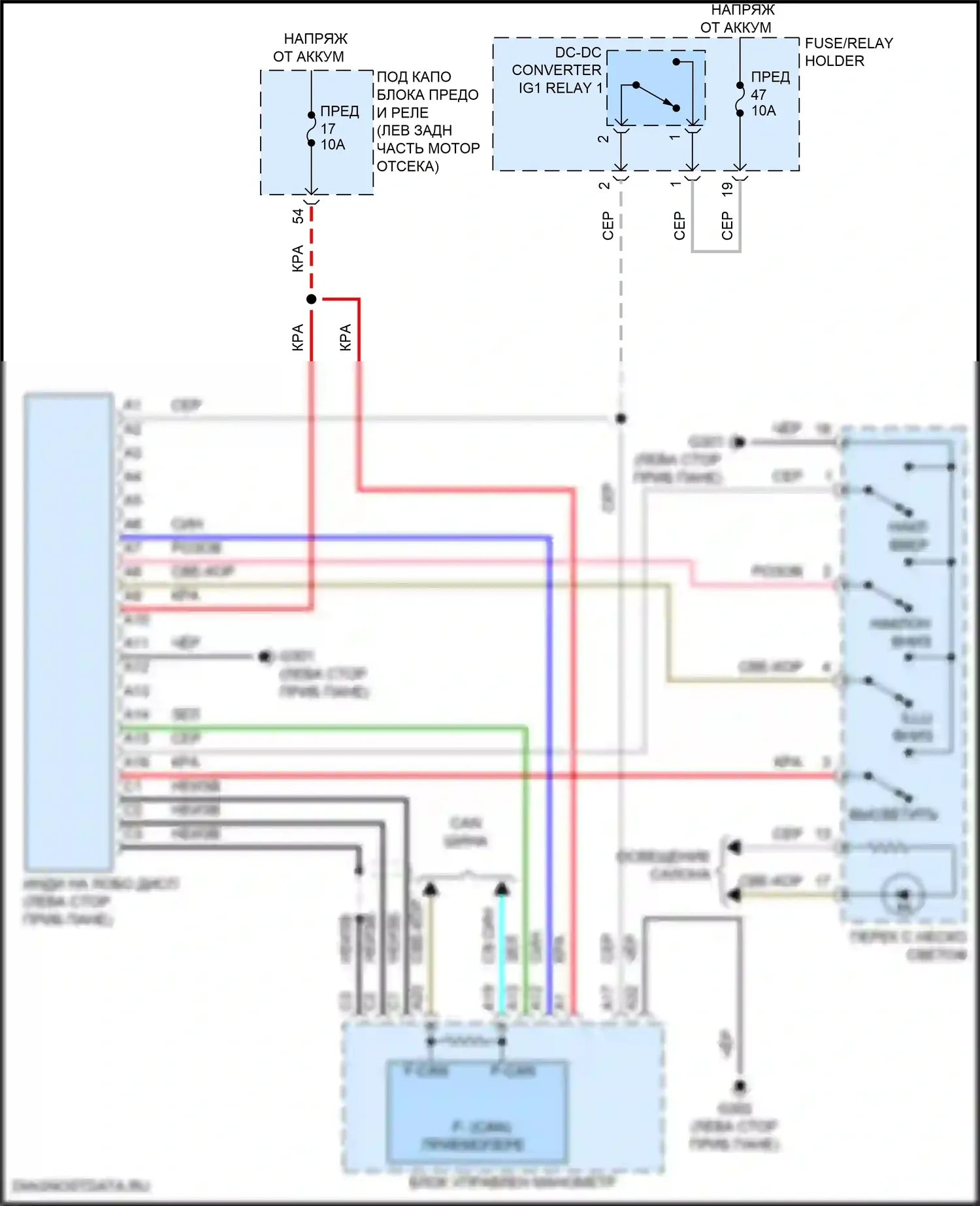 TLX Acura II (2020-2024): Электросхема лобового дисплея 