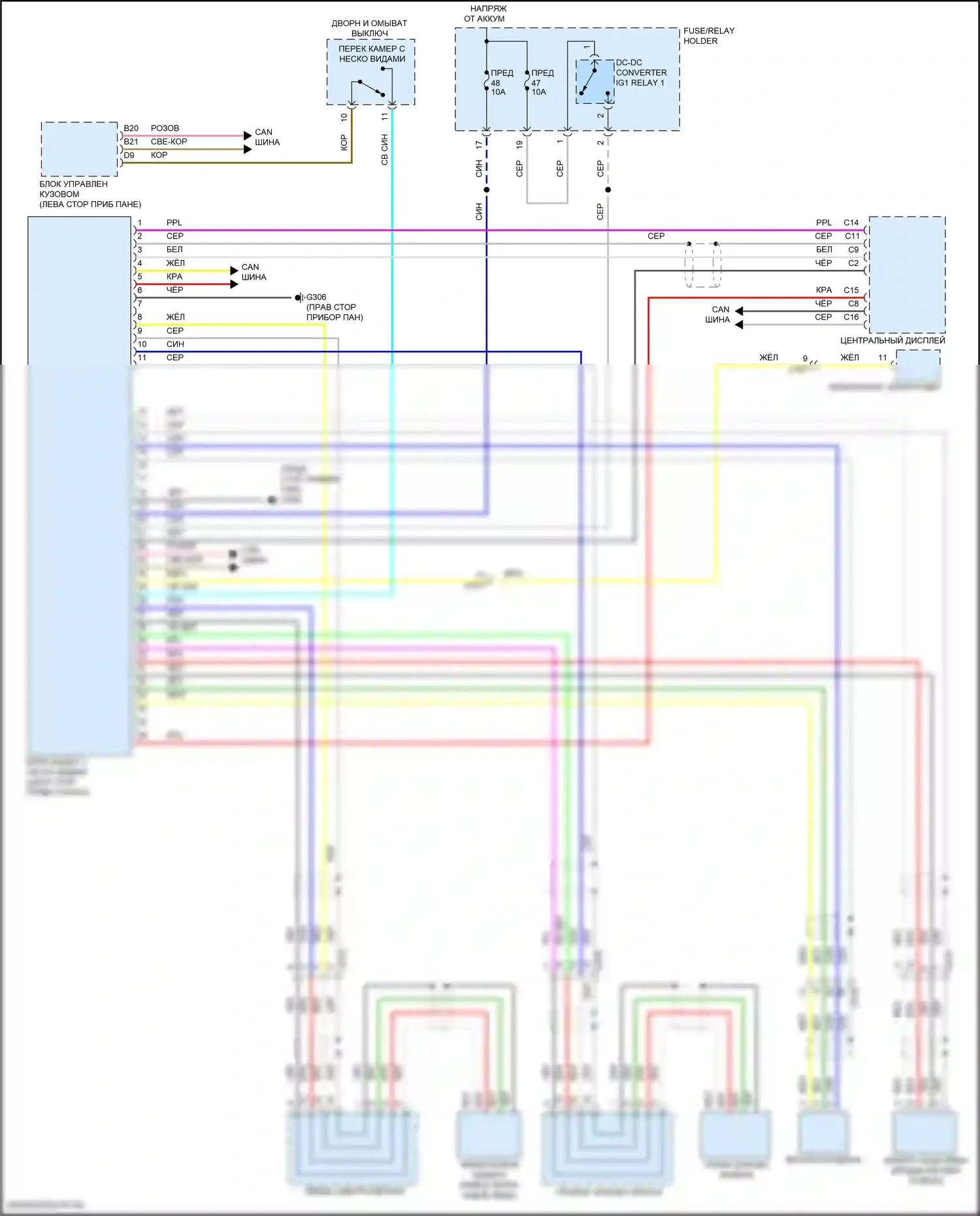 TLX Acura II (2020-2024): Электросхема мультикамер 