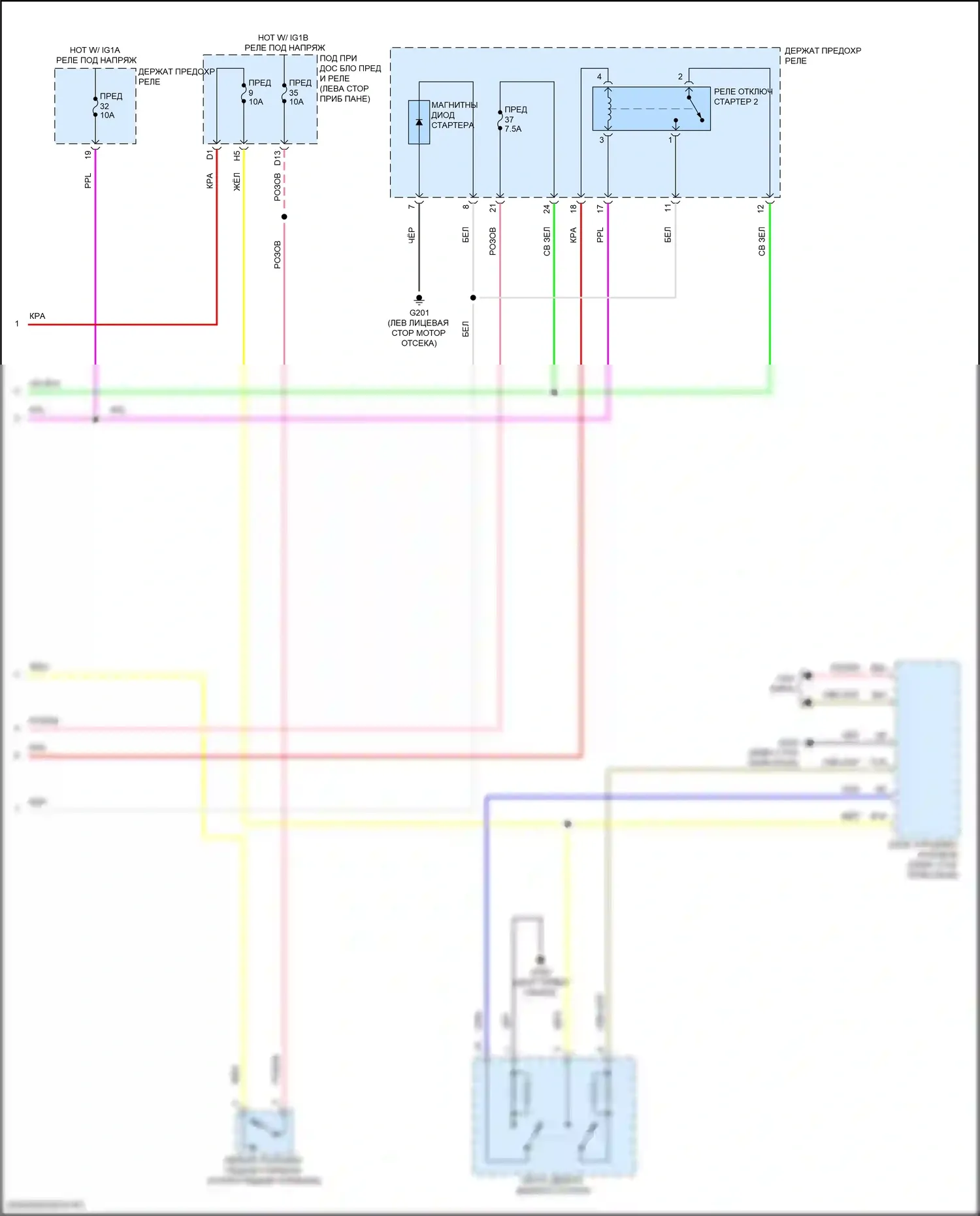 TLX Acura II (2020-2024): Электросхема стартера (2 из 2) 