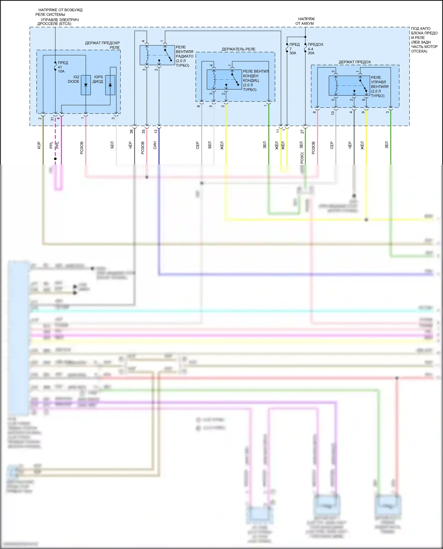 TLX Acura II (2020-2024): Электросхема вентилятора охлаждения (1 из 3) 