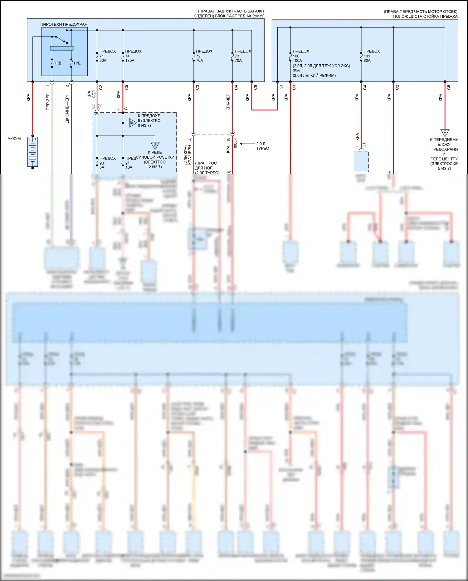 Giulia Alfa Romeo 952 (2016-2024): Электросхема блока предохранителей реле (1 из 7) 