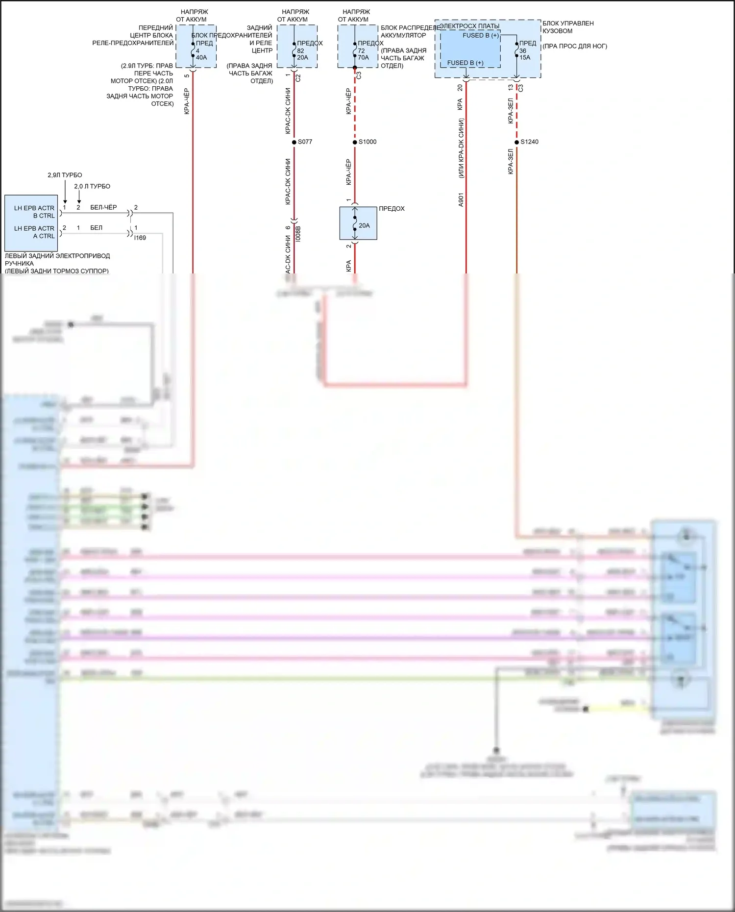 Giulia Alfa Romeo 952 (2016-2024): Электрический ручник электросхема 