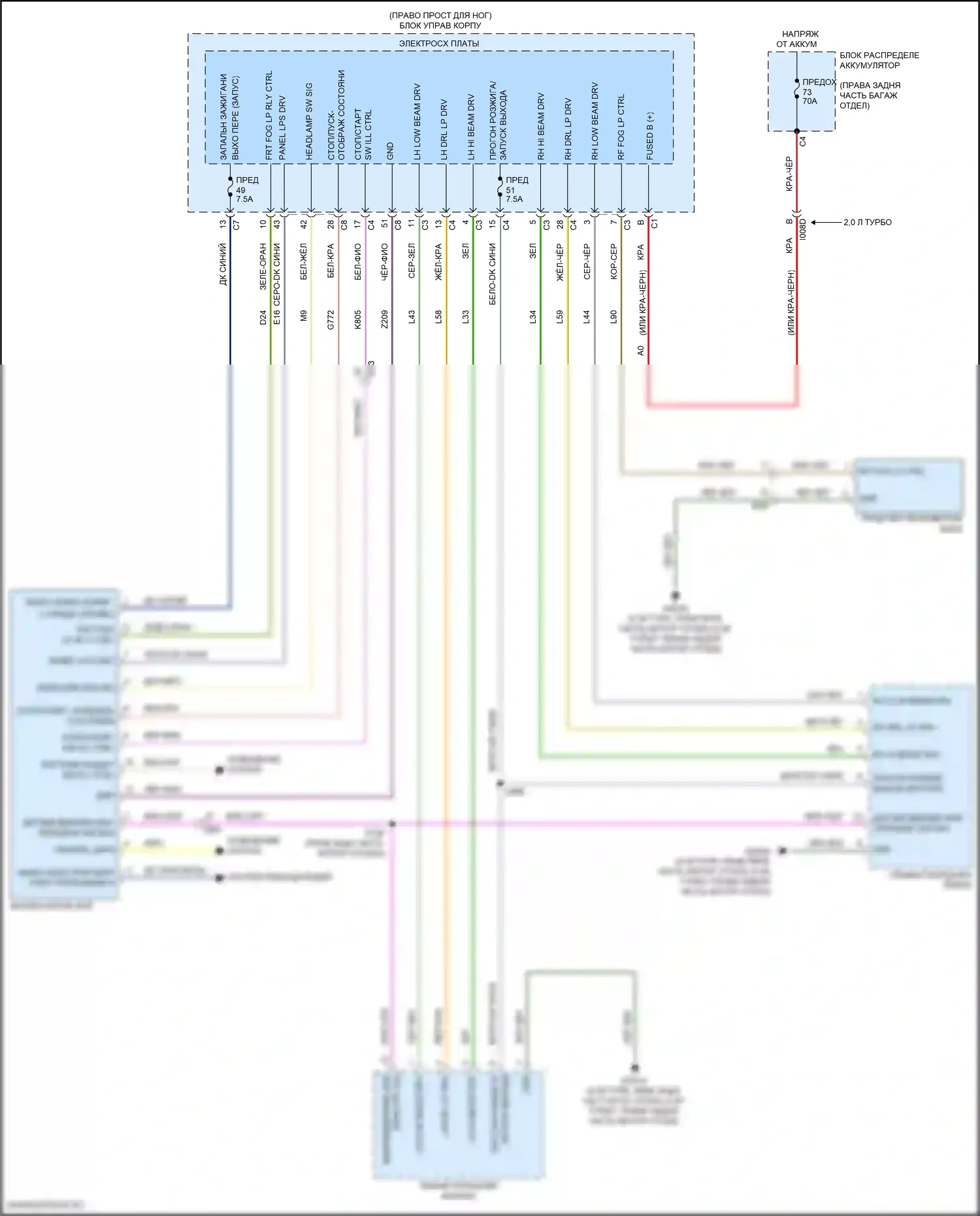 Giulia Alfa Romeo 952 (2016-2024): Электросхема фар, база (1 из 2) 