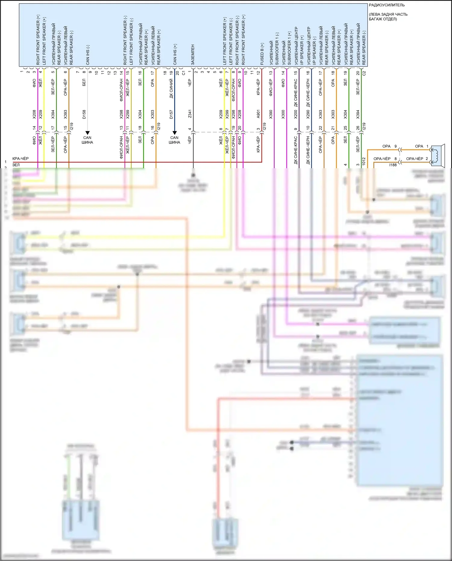 Giulia Alfa Romeo 952 (2016-2024): Электросхема магнитолы, премиум 1 (3 из 3) 