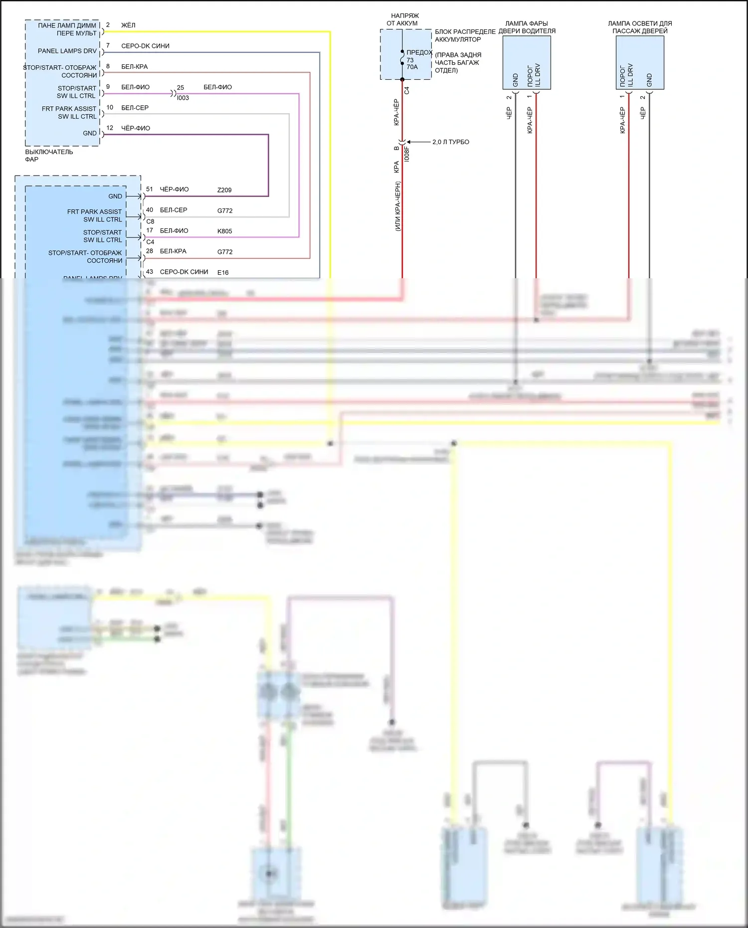Giulia Alfa Romeo 952 (2016-2024): Электросхема подсветки приборной панели (1 из 3) 