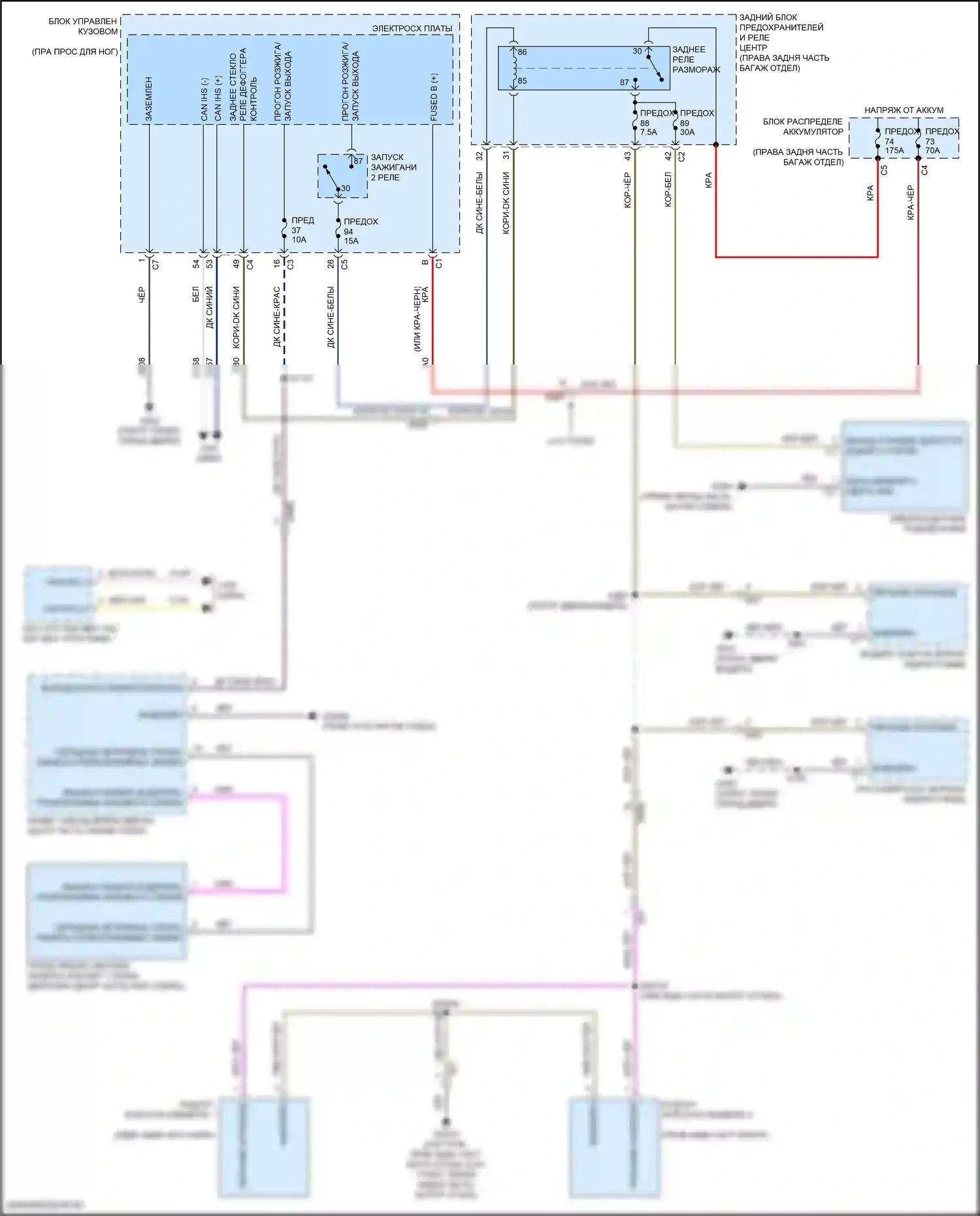 Giulia Alfa Romeo 952 (2016-2024): Электросхема подогрева стекол 