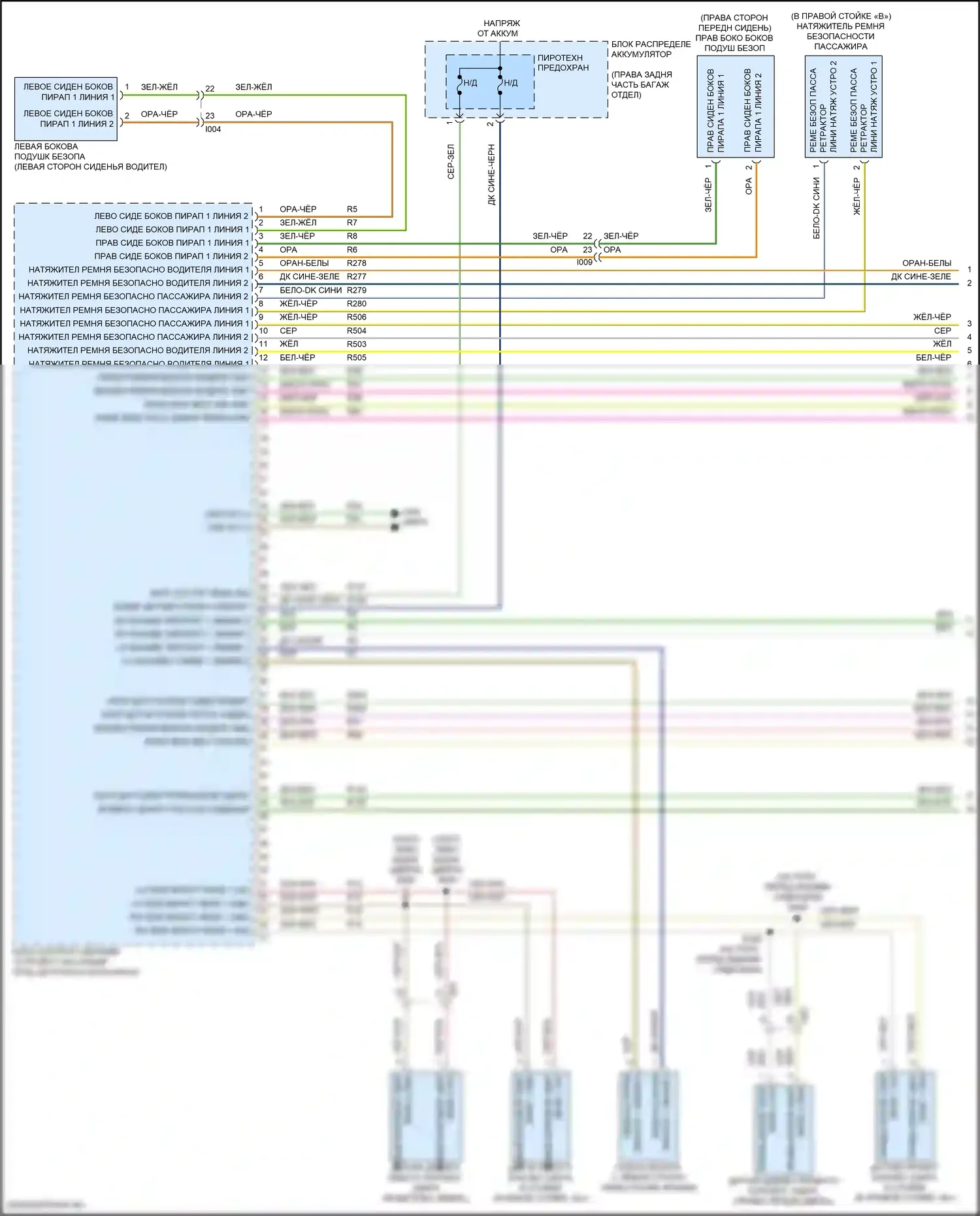 Giulia Alfa Romeo 952 (2016-2024): Электросхема подушек безопасности (1 из 3) 