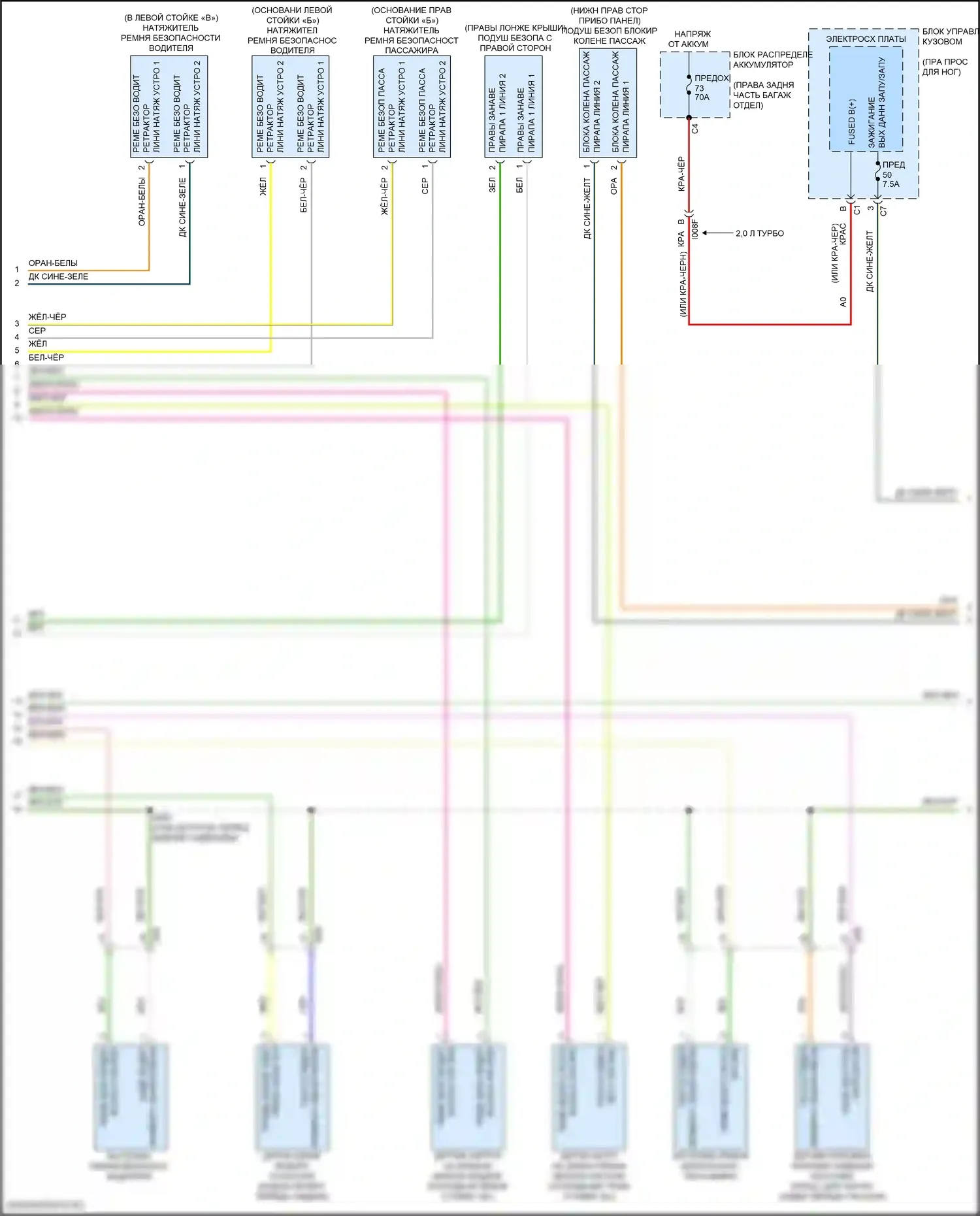 Giulia Alfa Romeo 952 (2016-2024): Электросхема подушек безопасности (2 из 3) 
