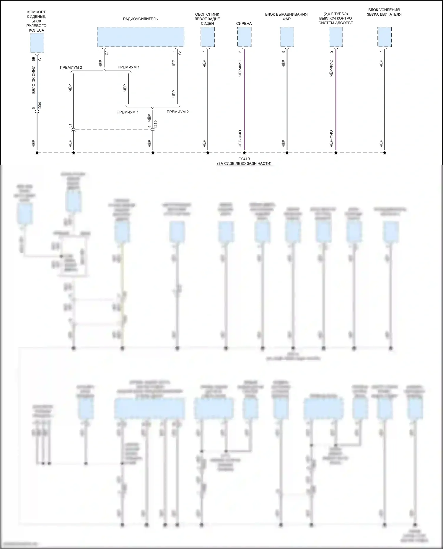 Giulia Alfa Romeo 952 (2016-2024): Электросхема точек подключения масс (3 из 5) 
