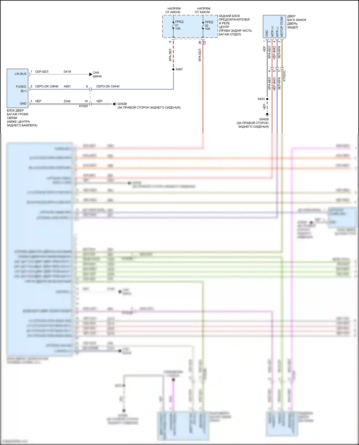 Stelvio Alfa Romeo I (2017-2024): Электросхема дверей силового багажника (1 из 2) 