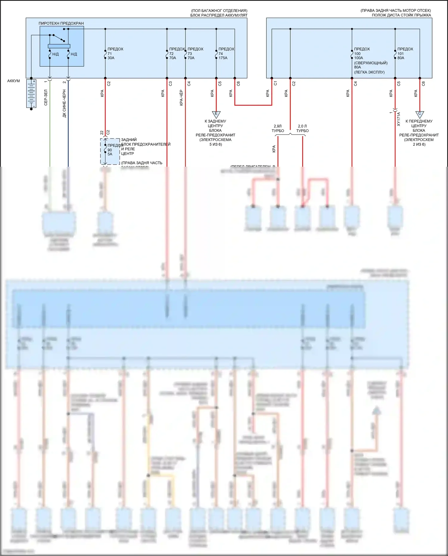 Stelvio Alfa Romeo I (2017-2024): Электросхема блока предохранителей реле (1 из 6) 