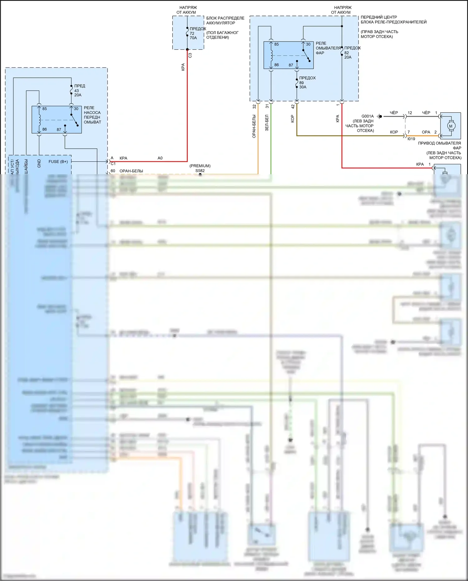 Stelvio Alfa Romeo I (2017-2024): Дворники и омыватели электросхема 