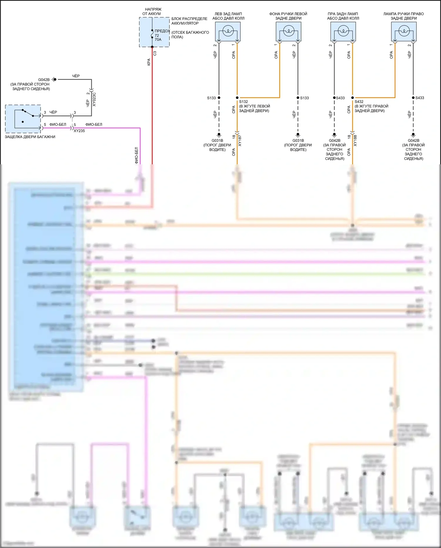 Stelvio Alfa Romeo I (2017-2024): Электросхема освещения салона (1 из 3) 
