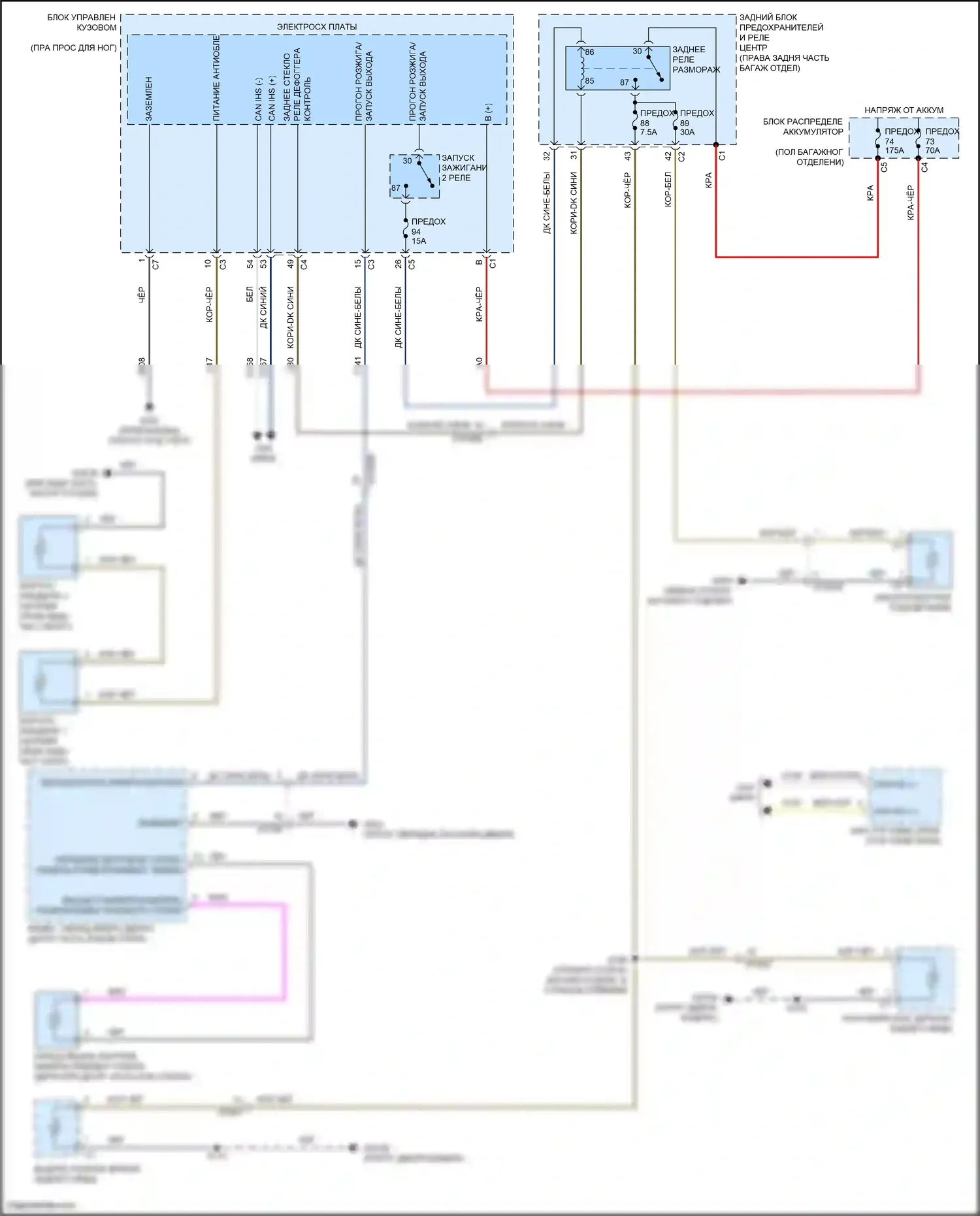 Stelvio Alfa Romeo I (2017-2024): Электросхема подогрева стекол 