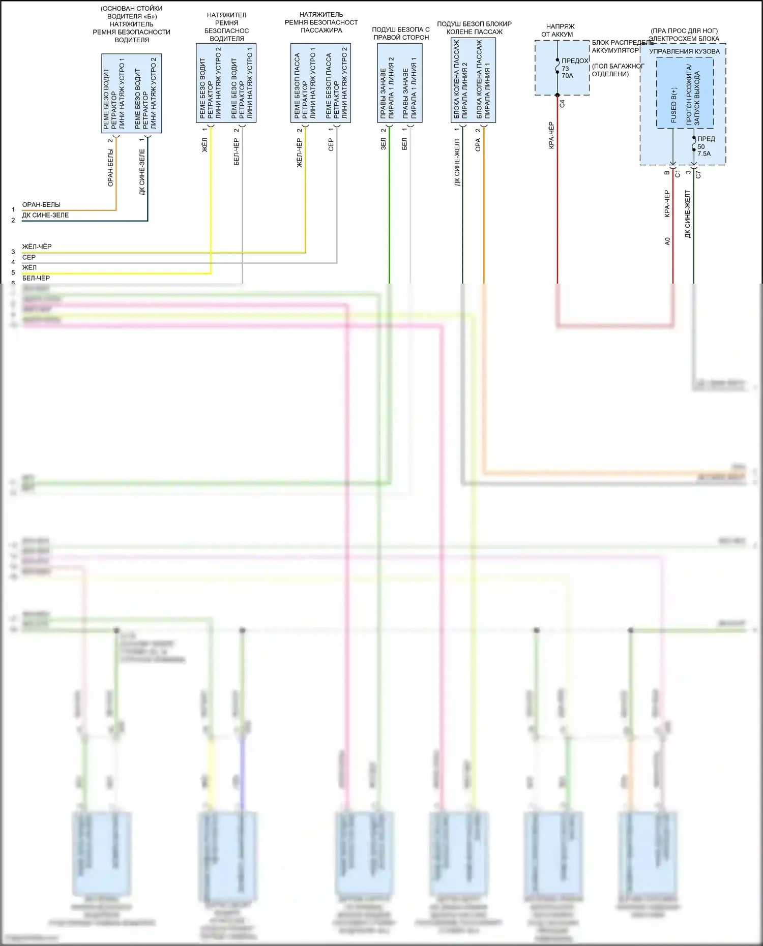 Stelvio Alfa Romeo I (2017-2024): Электросхема подушек безопасности (2 из 3) 