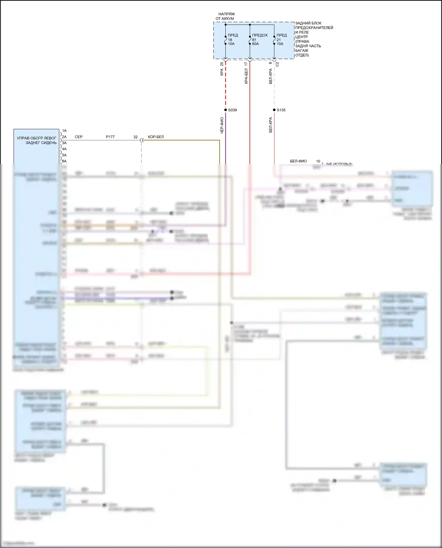 Stelvio Alfa Romeo I (2017-2024): Электросхема задних обогреваемых сидений 