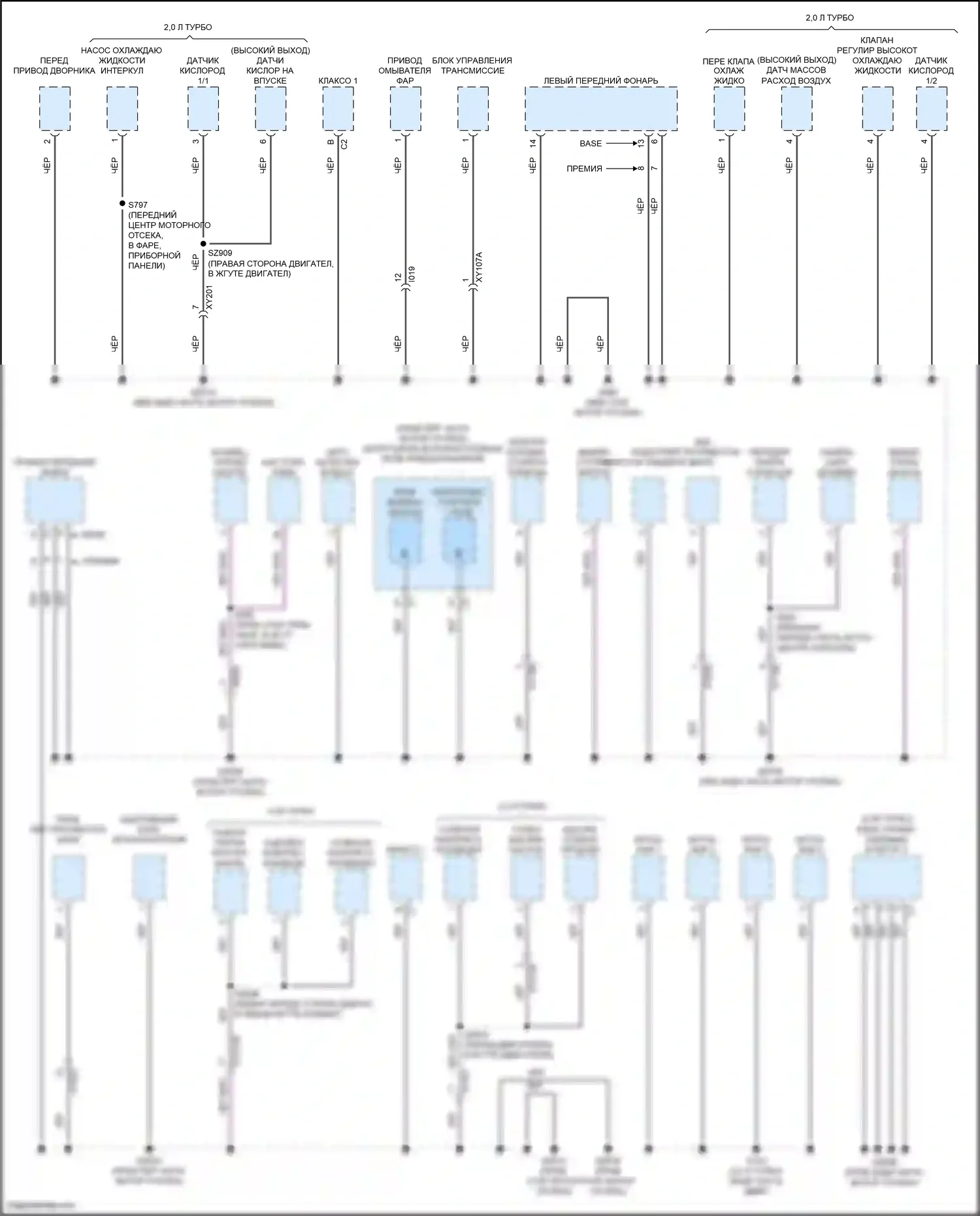 Stelvio Alfa Romeo I (2017-2024): Электросхема точек подключения масс (1 из 4) 