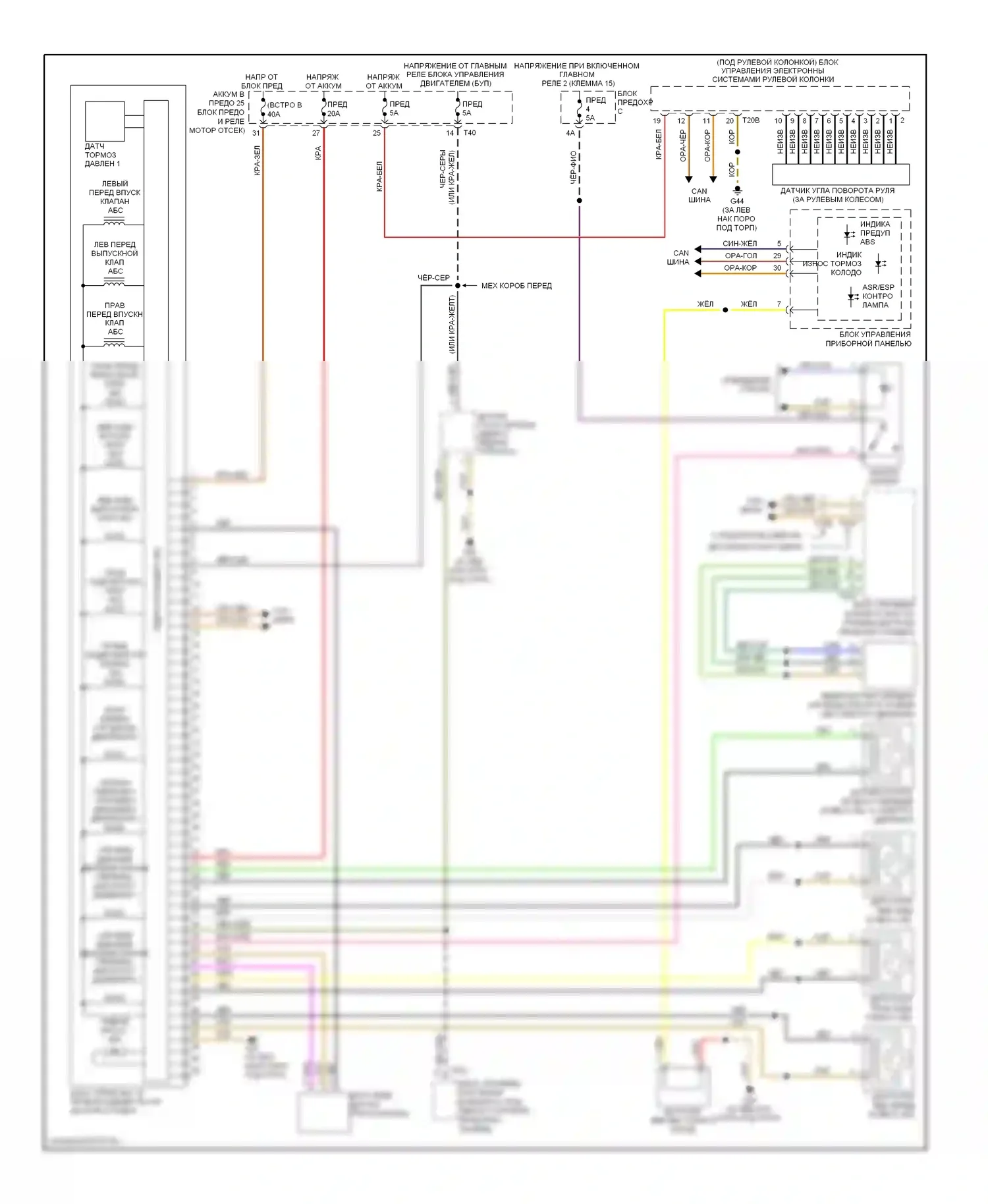 A3 Audi 8P рестайлинг 2 (2008-2013): Антиблокировочная система abs электросхема, с системой помощи при удержании на подъеме 