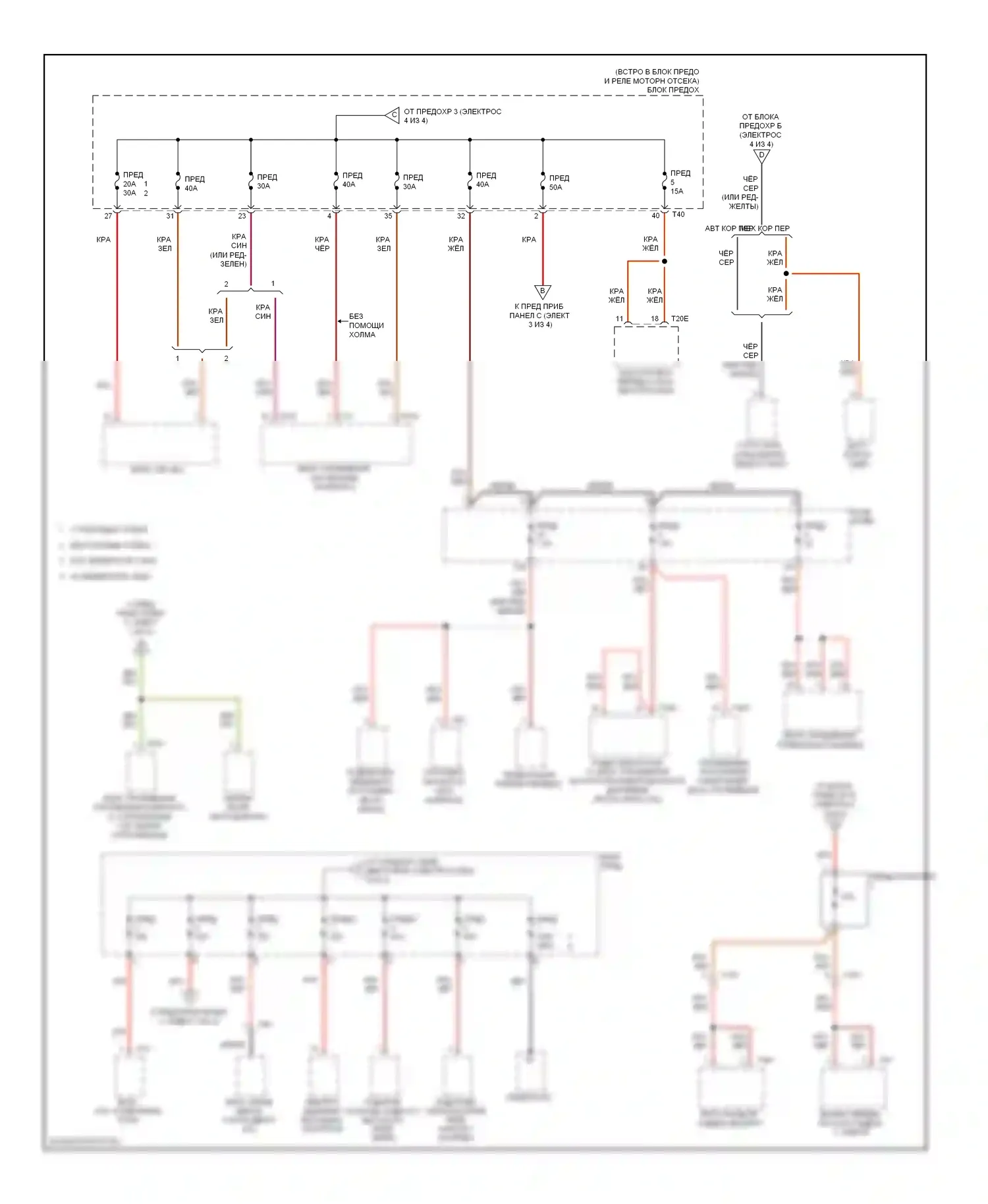 A3 Audi 8P рестайлинг 2 (2008-2013): 2,0л турбо, электросхема блока предохранителей реле (2 из 4) 