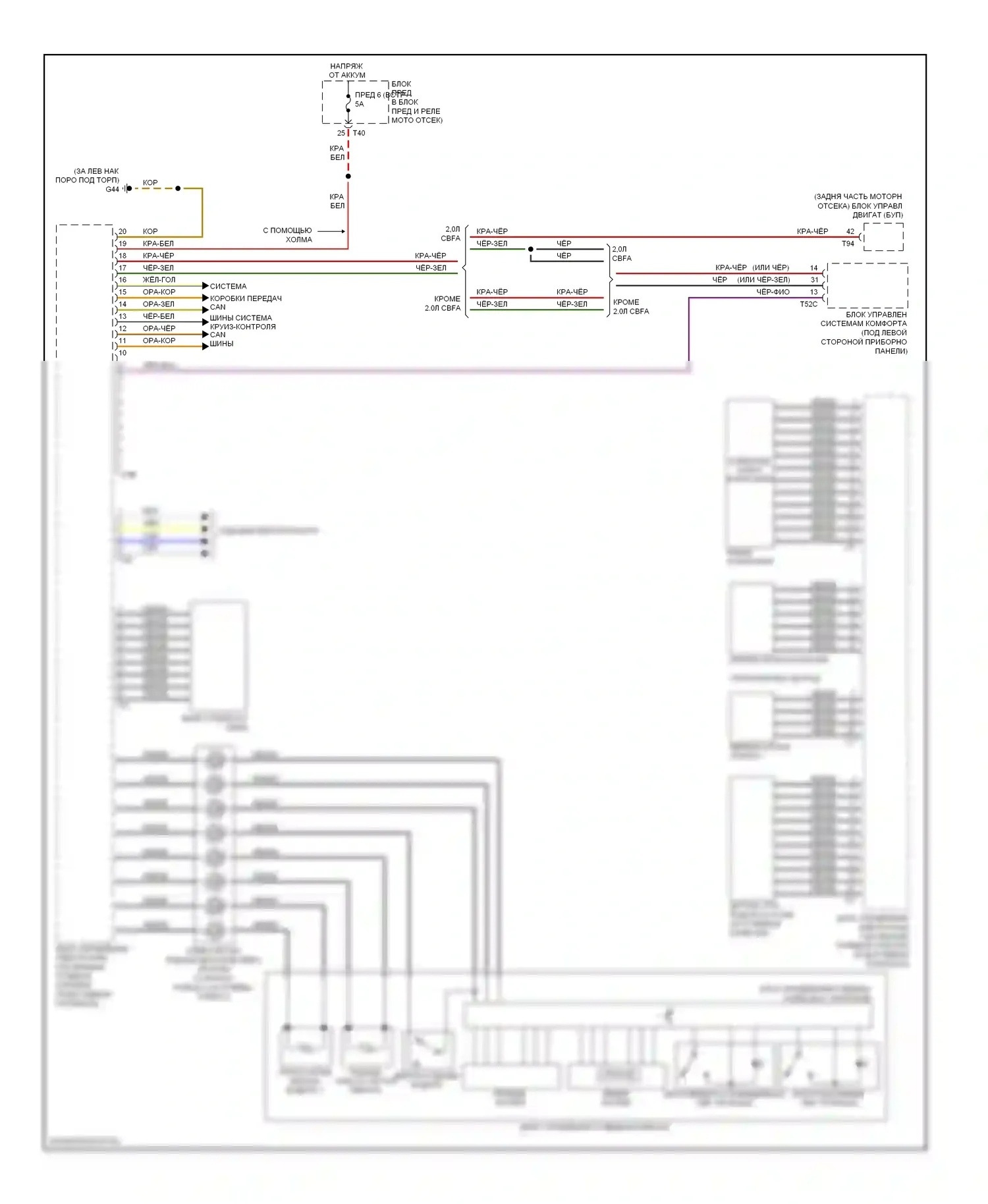 A3 Audi 8P рестайлинг 2 (2008-2013): Электросхема блока управления электронными системами рулевой колонки 