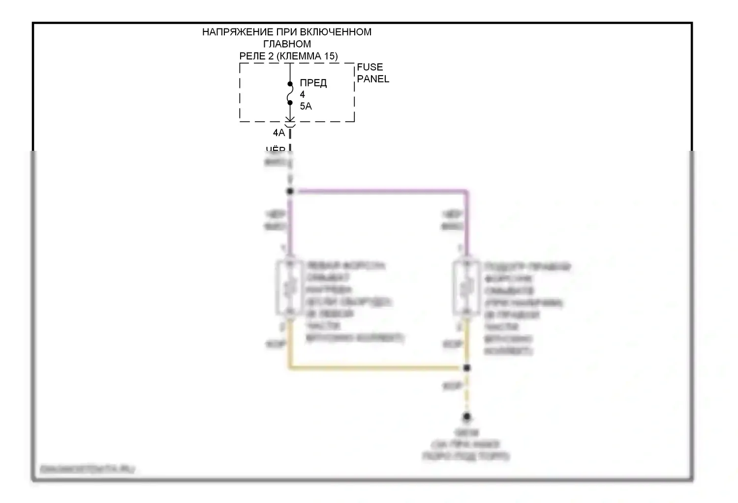 A3 Audi 8P рестайлинг 2 (2008-2013): Электросхема подогрева форсунки 