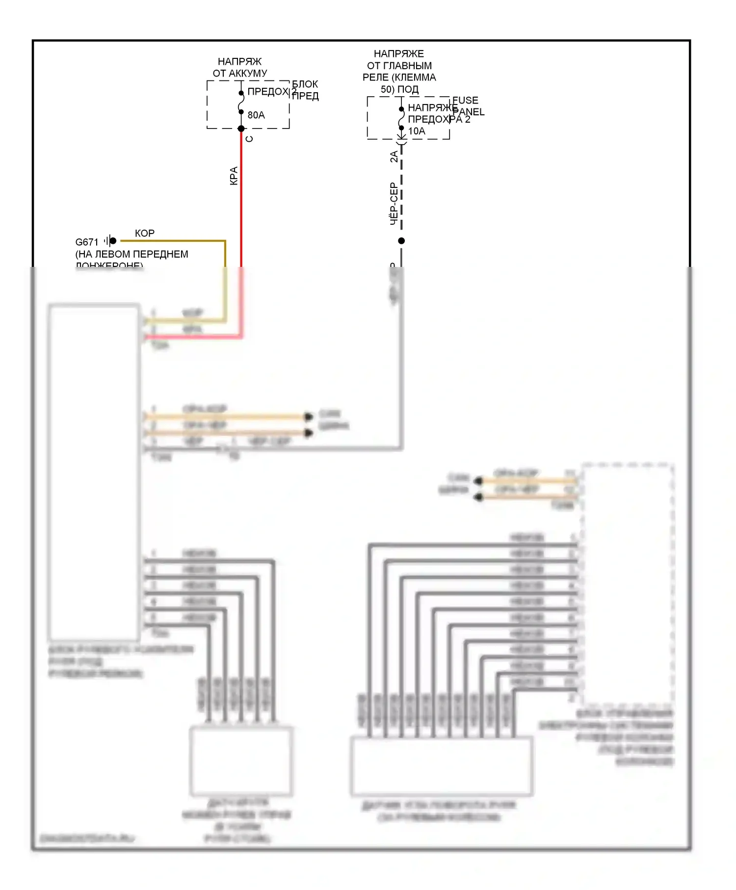 A3 Audi 8P рестайлинг 2 (2008-2013): Электросхема электроусилителя руля 