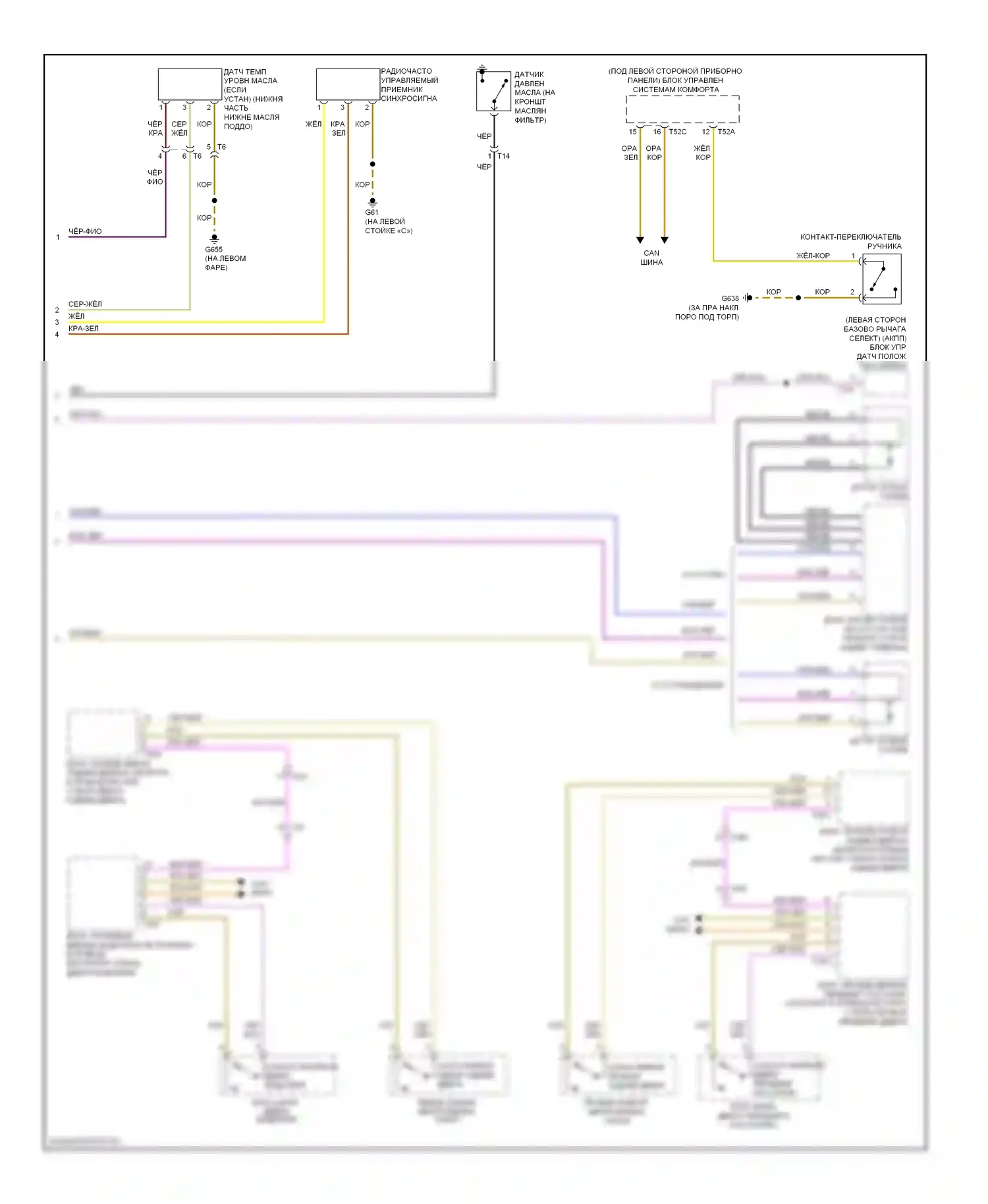 A3 Audi 8P рестайлинг 2 (2008-2013): Электросхема приборной панели (2 из 2) 