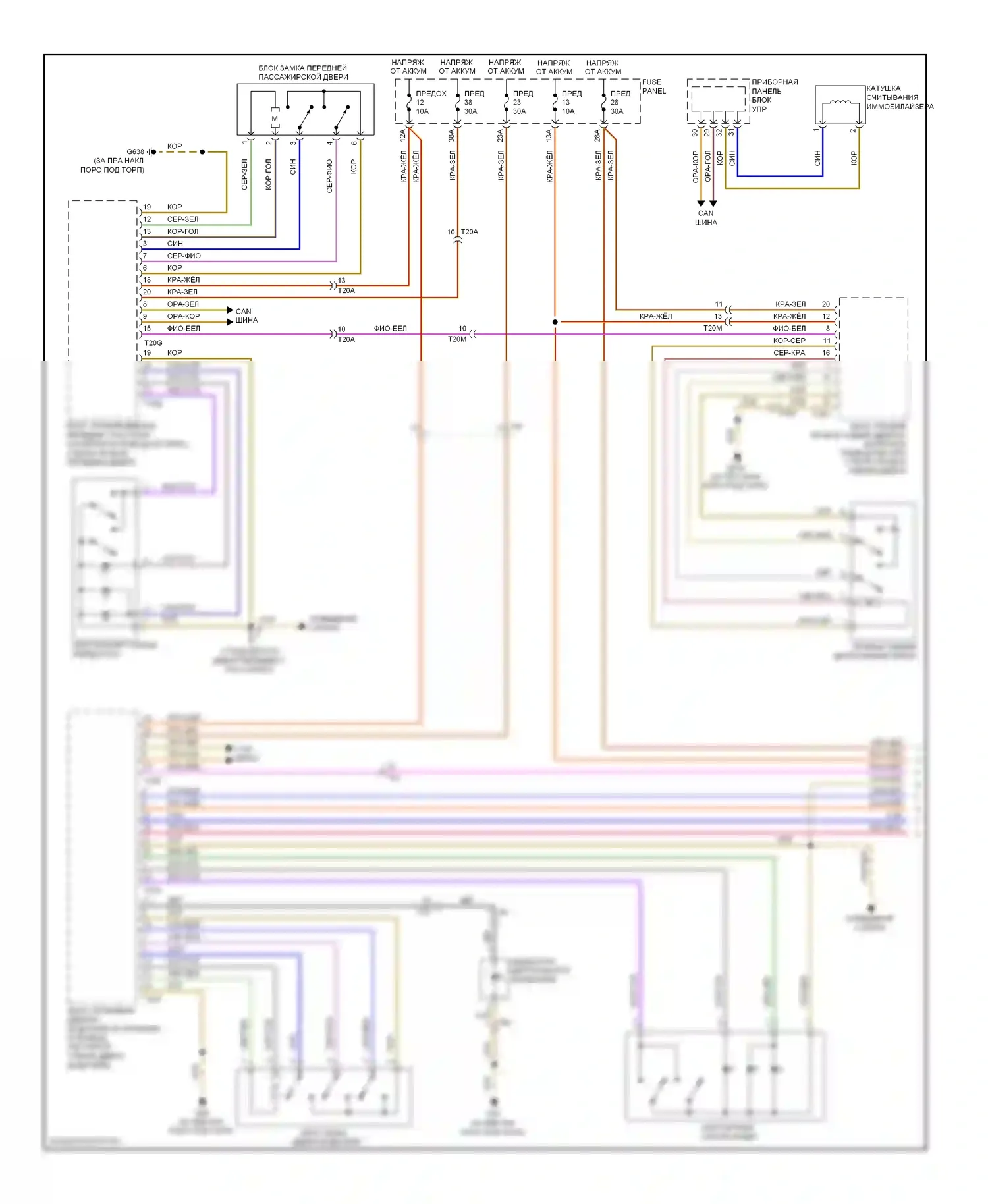 A3 Audi 8P рестайлинг 2 (2008-2013): Сигнализации электросхема (1 из 2) 