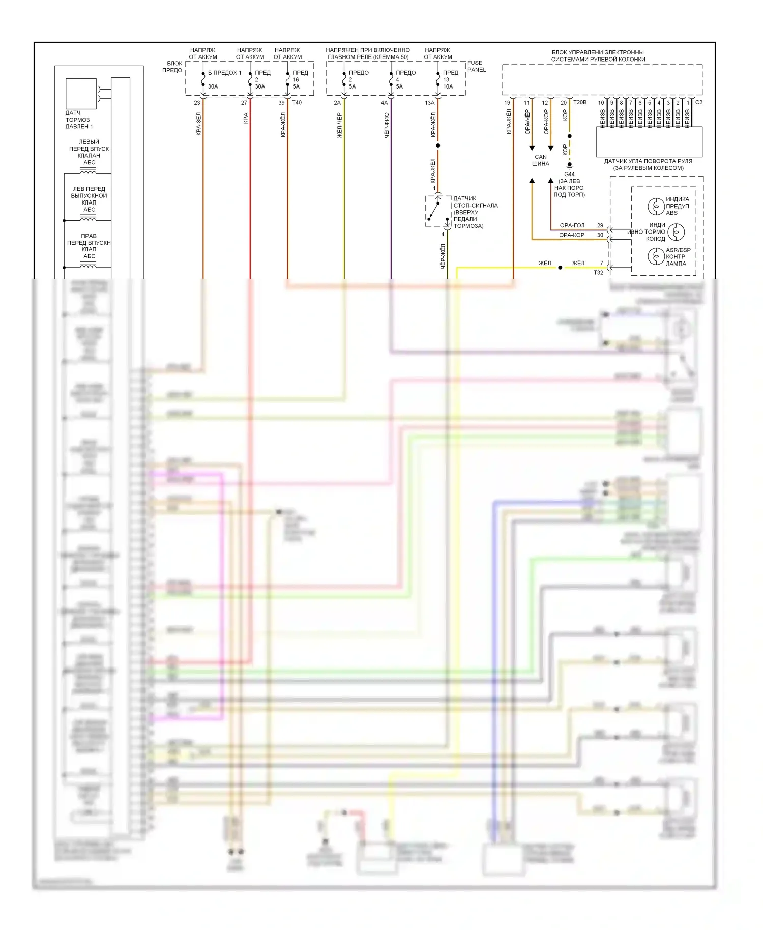 A3 Audi 8P рестайлинг (2004-2008): Антиблокировочная система abs электросхема 