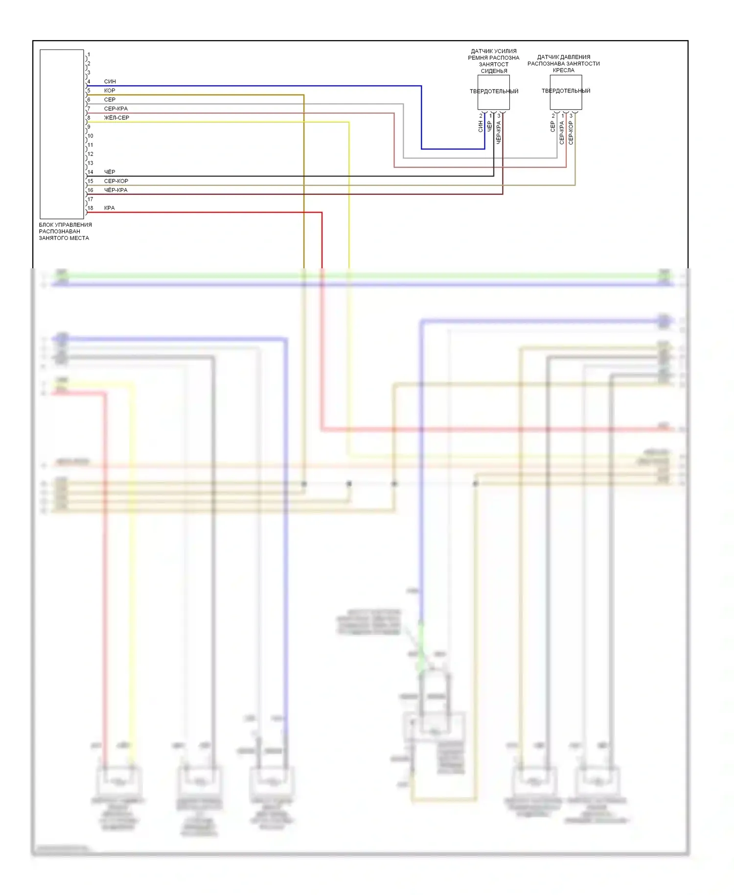 A3 Audi 8P рестайлинг (2004-2008): Электросхема подушек безопасности (2 из 3) 