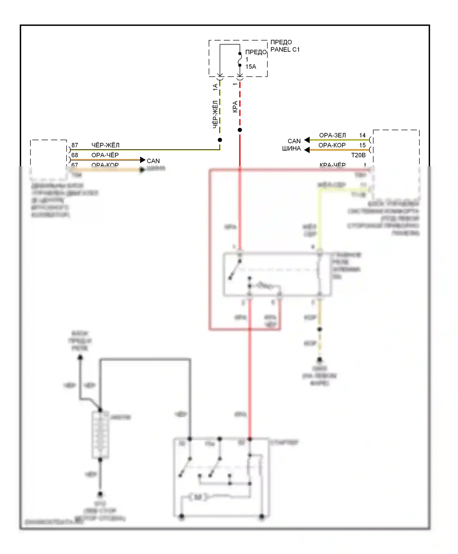 A3 Audi 8P рестайлинг (2004-2008): Электросхема стартера 